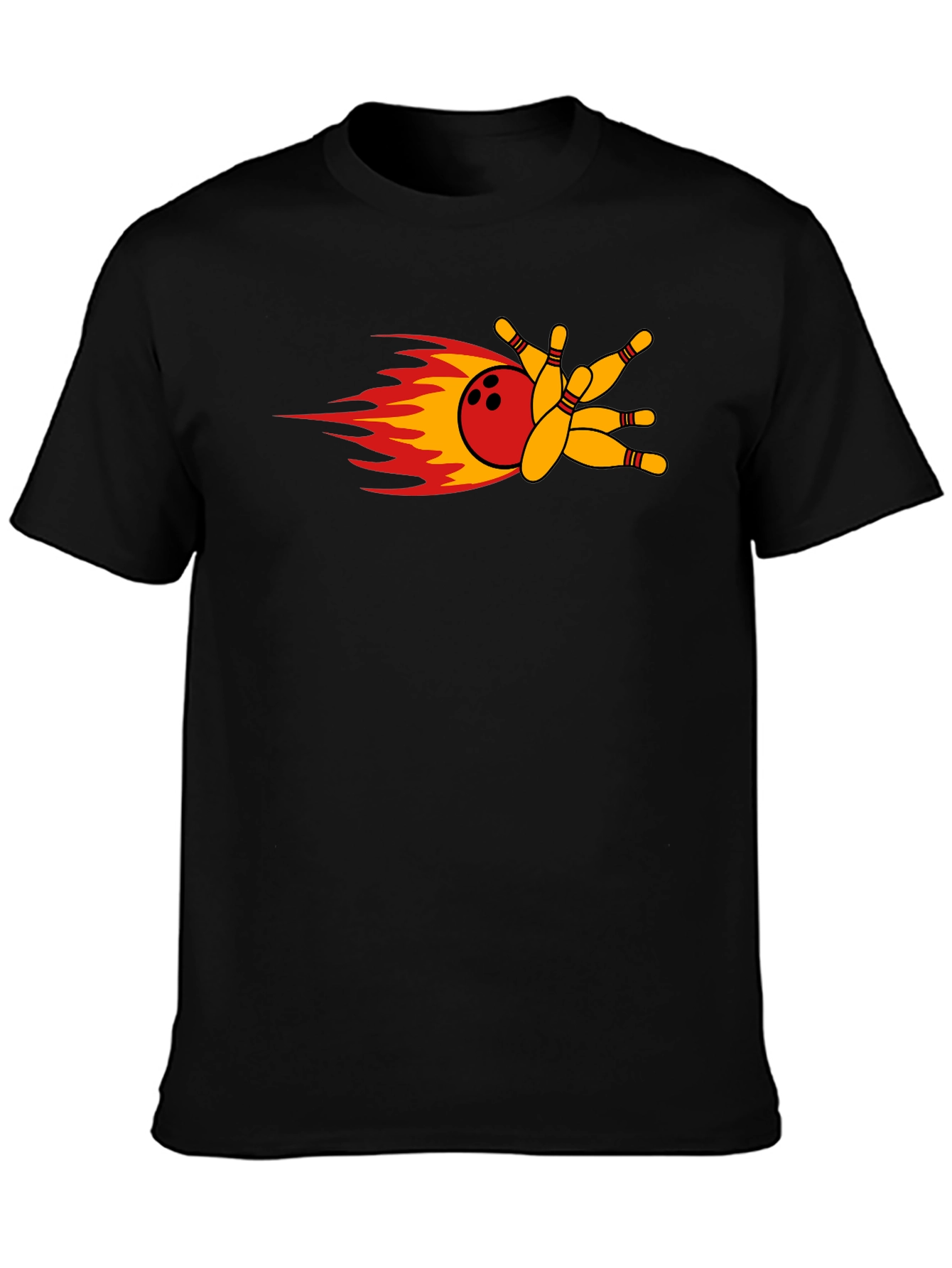 Bowling Strike T-Shirt - Flaming Bowling Ball
