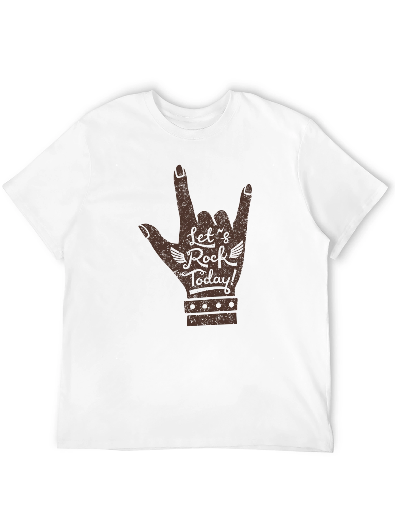 Lets Rock Today Black Graphic T-Shirt