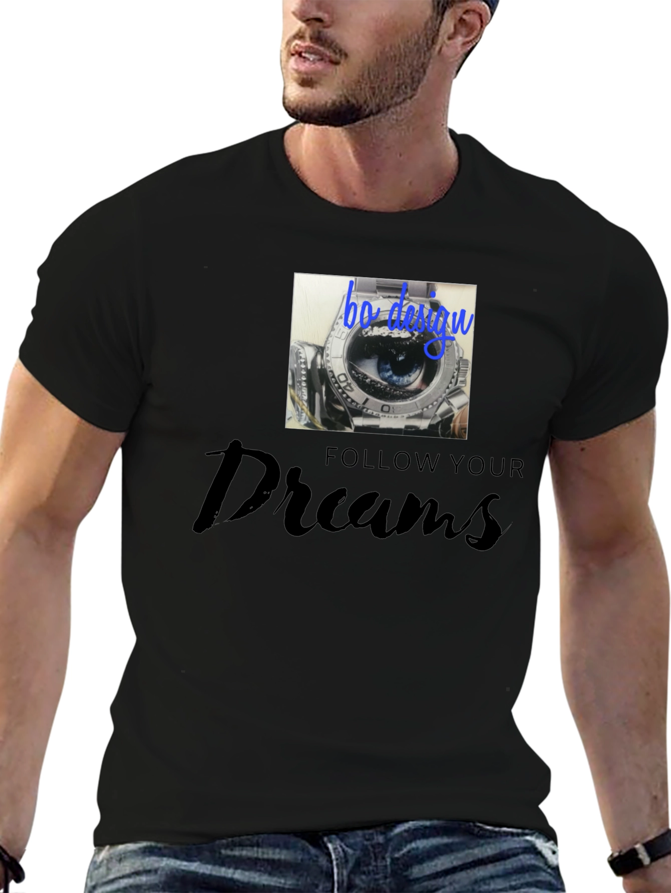 Follow Your Dreams Graphic Black Tee