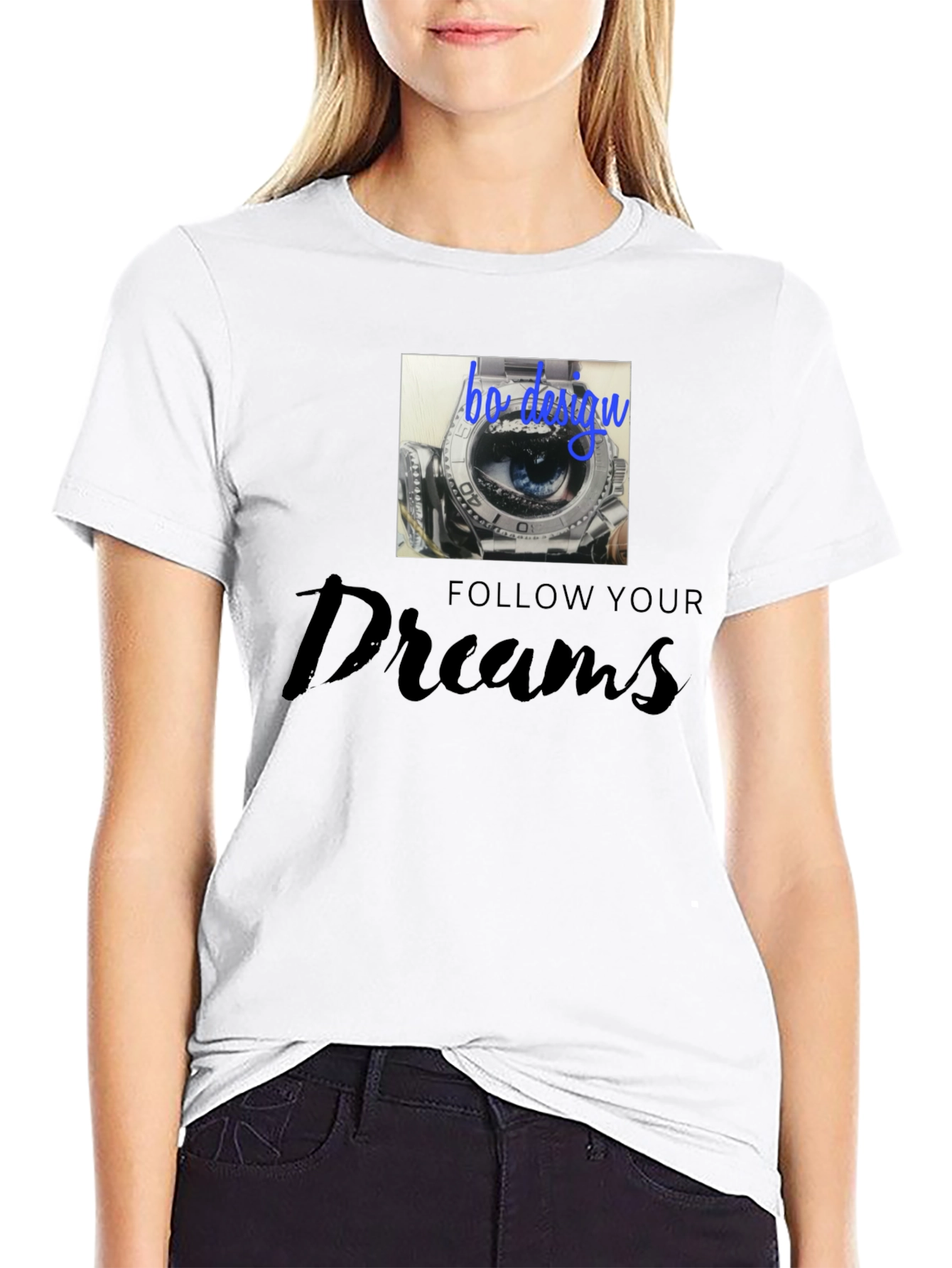 Follow Your Dreams Graphic Black Tee