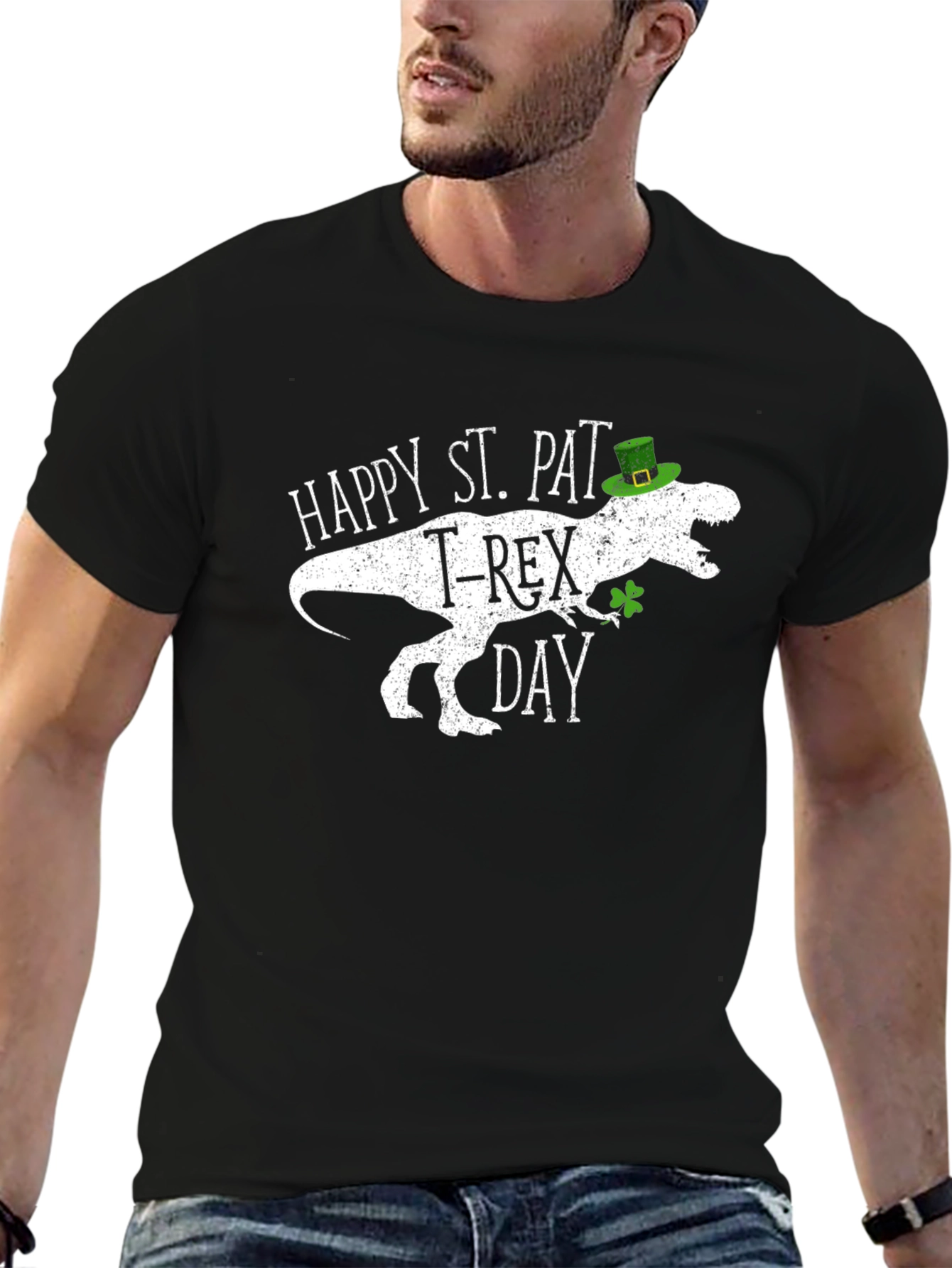 St. Pat-T-Rex Day Black T-Shirt