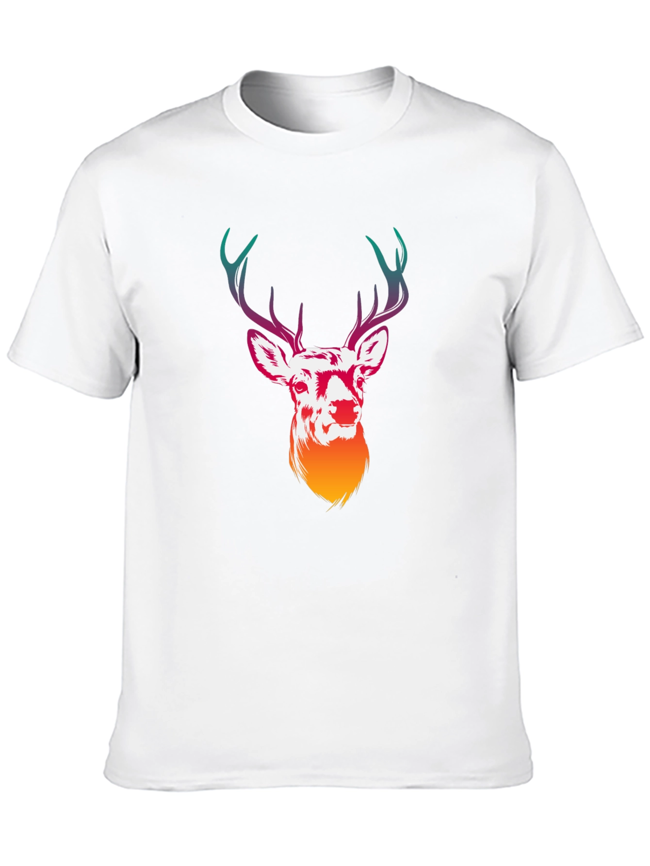 Deer Graphic Tee - Mens Black Crew Neck T-Shirt