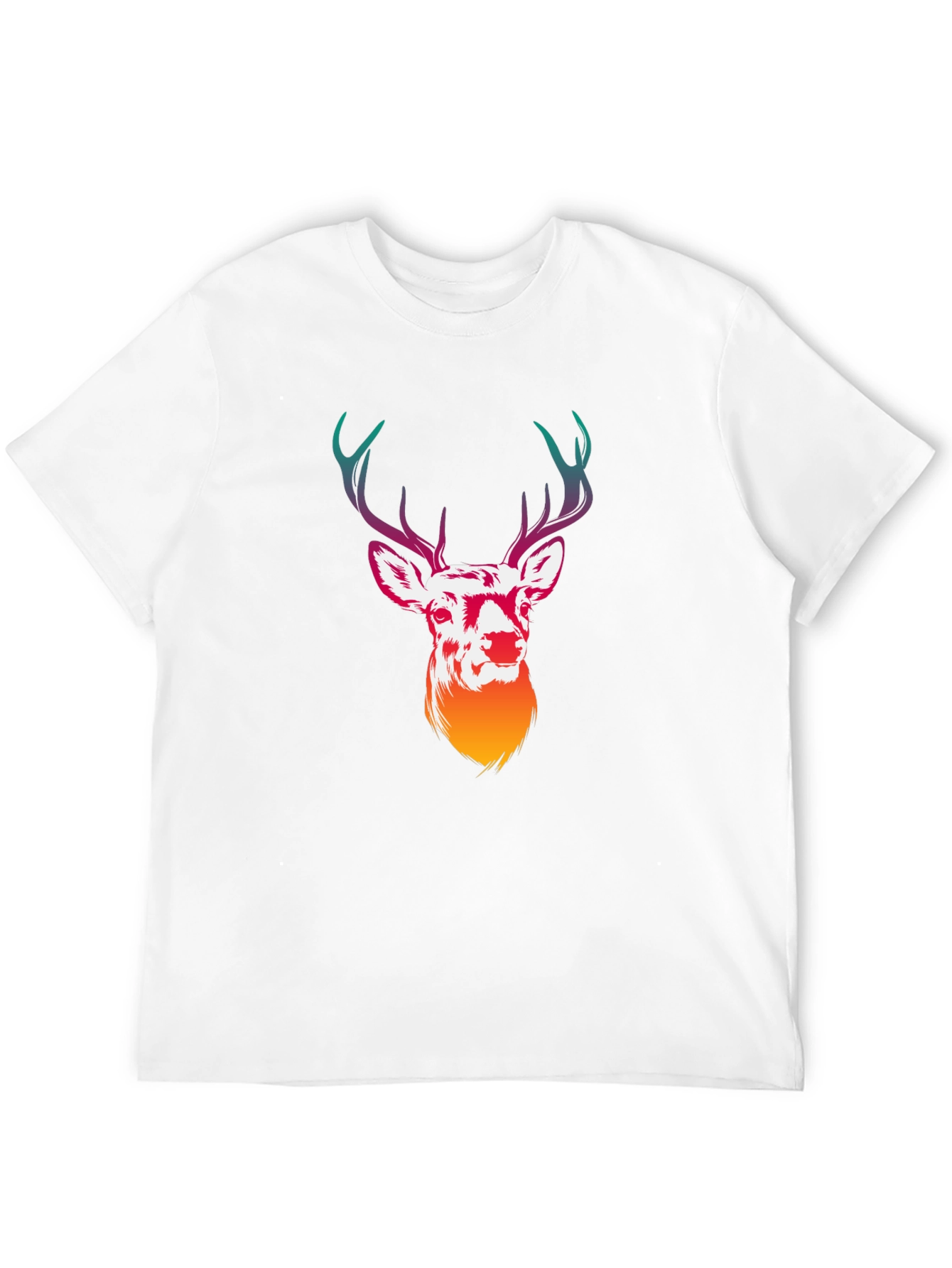 Deer Graphic Tee - Mens Black Crew Neck T-Shirt