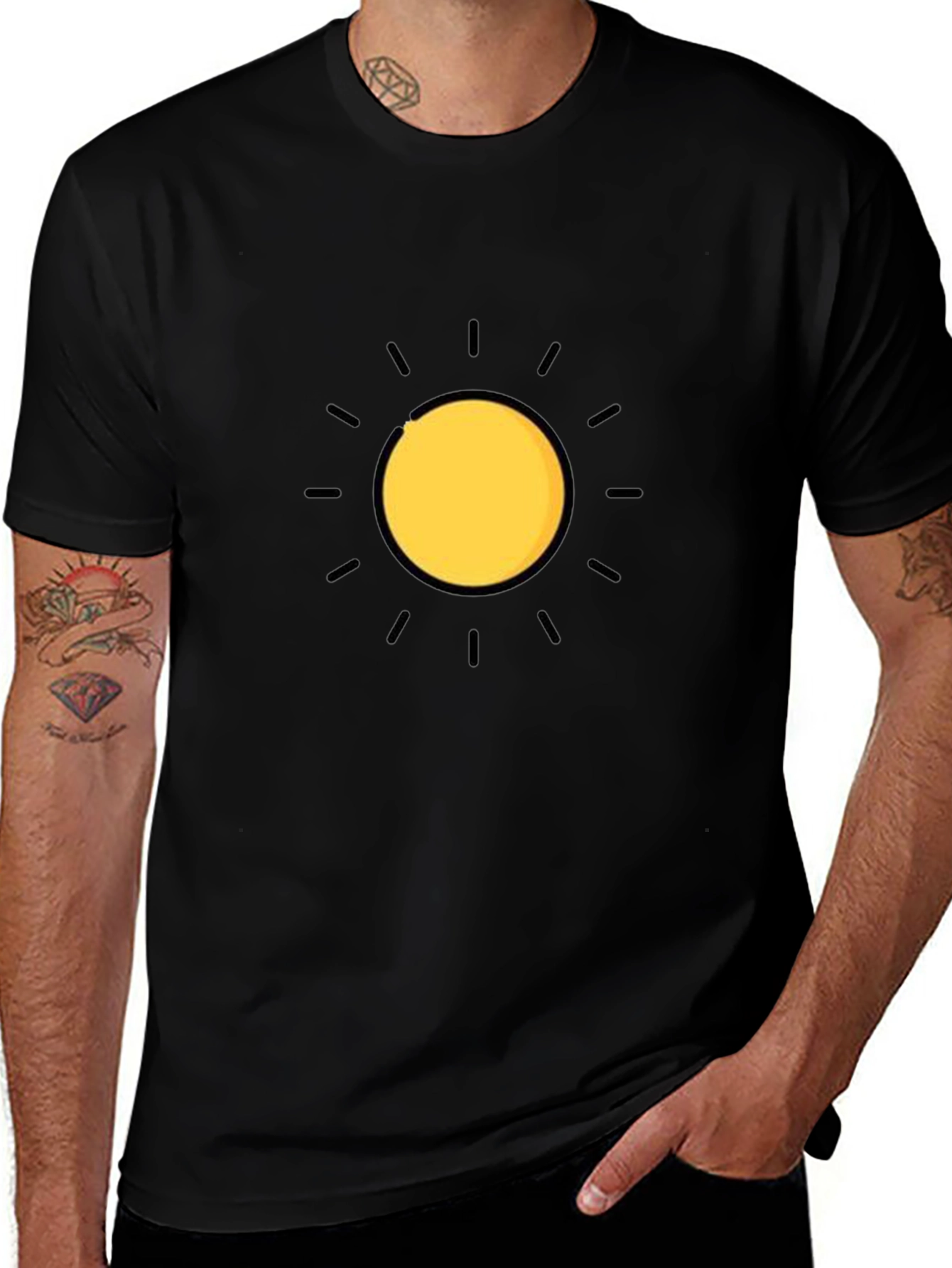 Radiant Sun Graphic Tee - Stylish Black T-Shirt