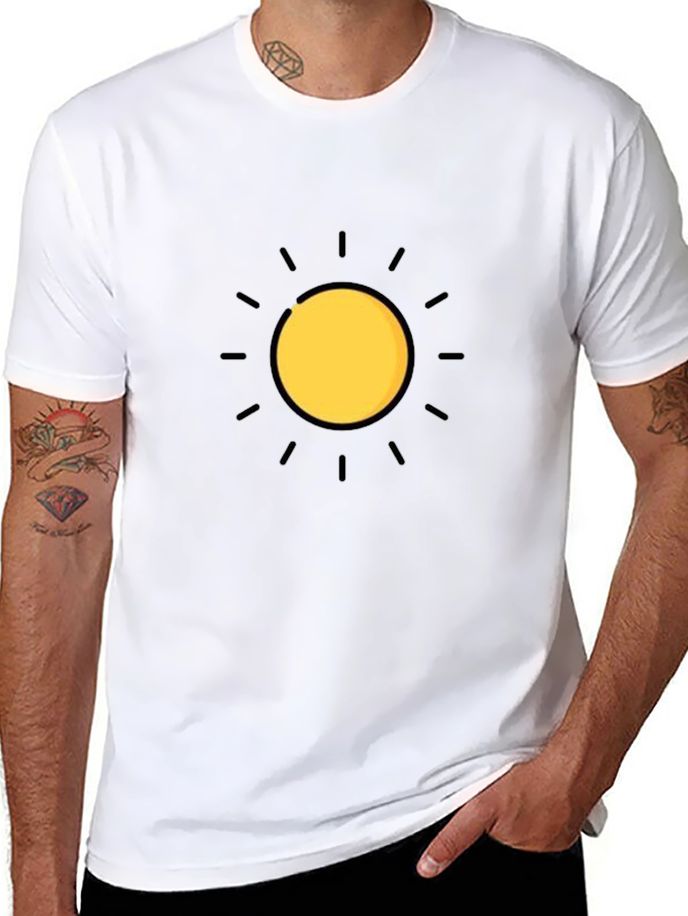 Radiant Sun Graphic Tee - Stylish Black T-Shirt