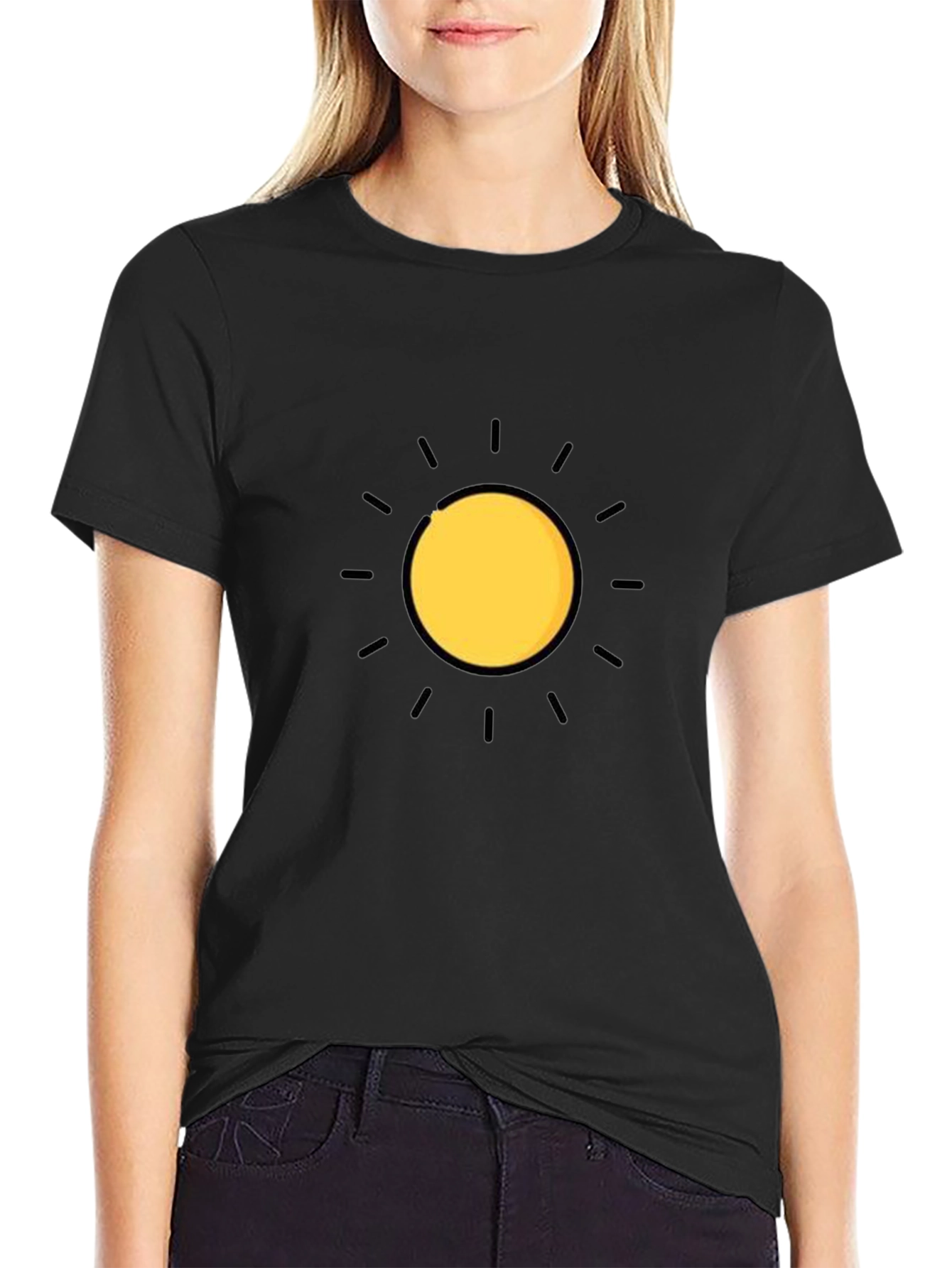 Radiant Sun Graphic Tee - Stylish Black T-Shirt