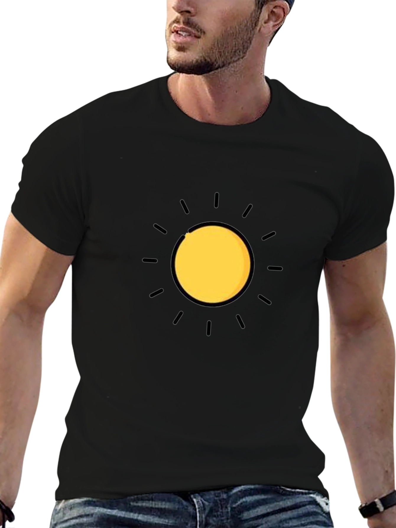 Radiant Sun Graphic Tee - Stylish Black T-Shirt