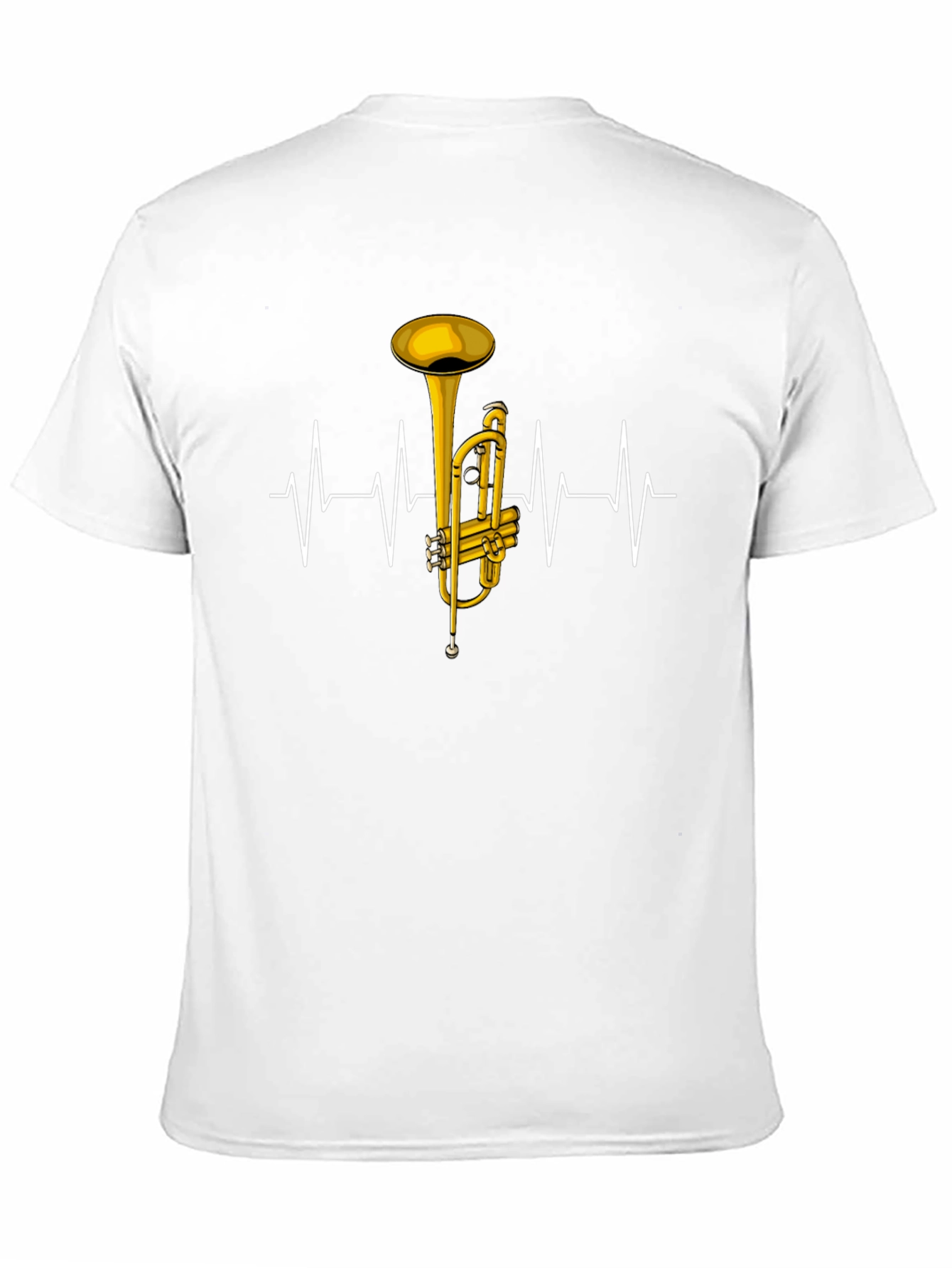 Trumpet Heartbeat Graphic Tee - Musical Instrument T-Shirt