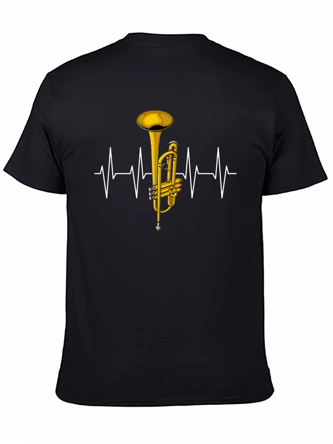 Trumpet Heartbeat Graphic Tee - Musical Instrument T-Shirt