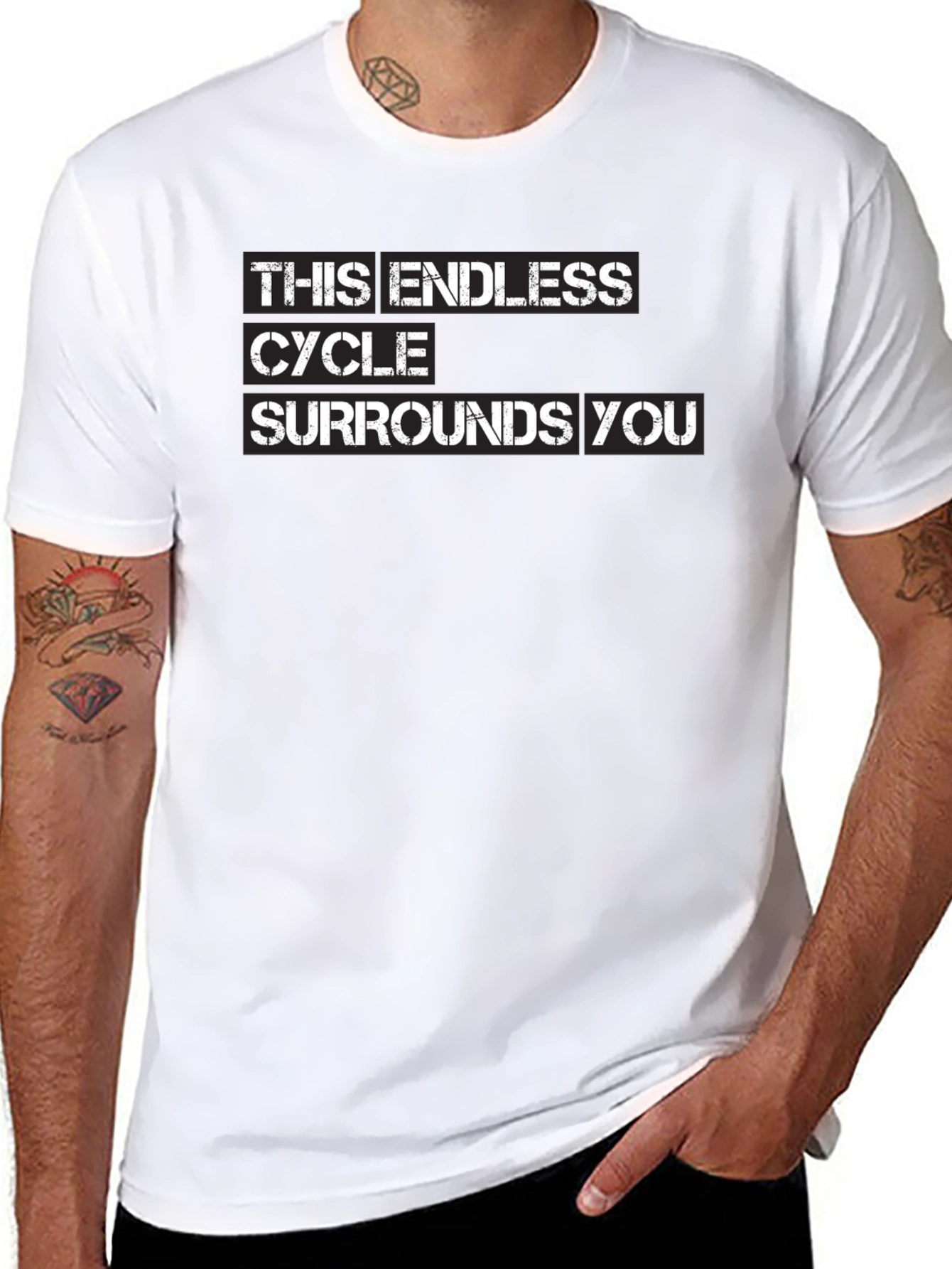 Endless Cycle Graphic Black T-Shirt