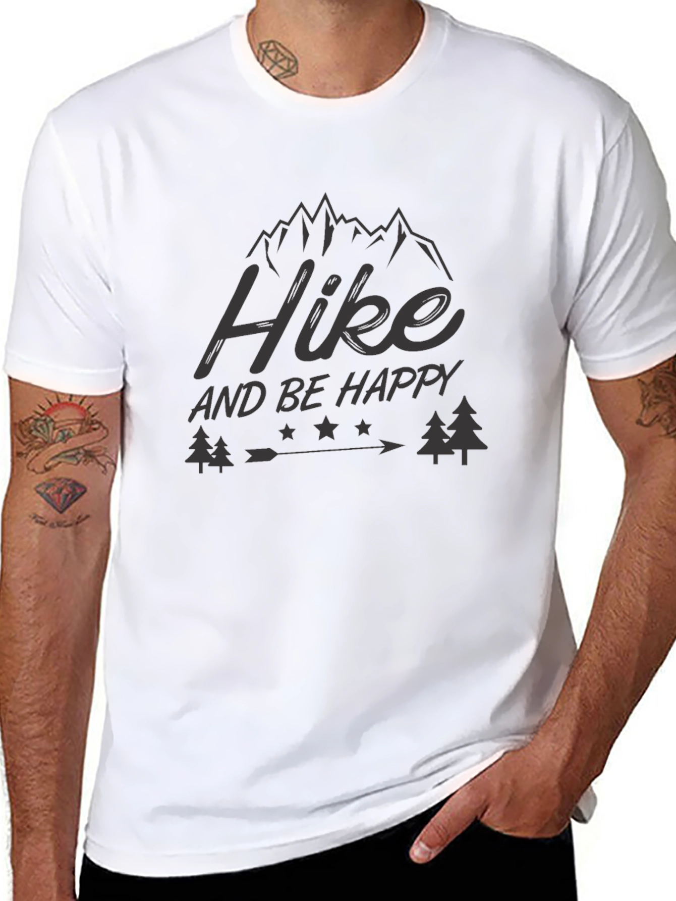 Hike and Be Happy Graphic Tee - Adventure Awaits