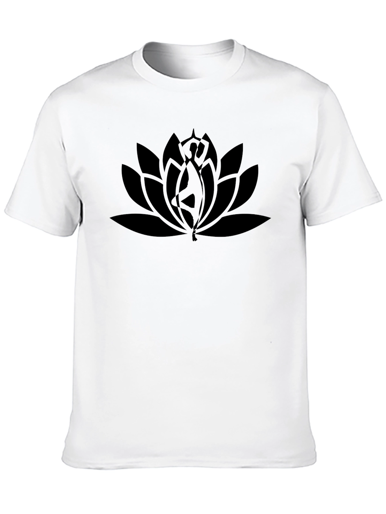 Lotus Yoga Pose Graphic Tee - Black
