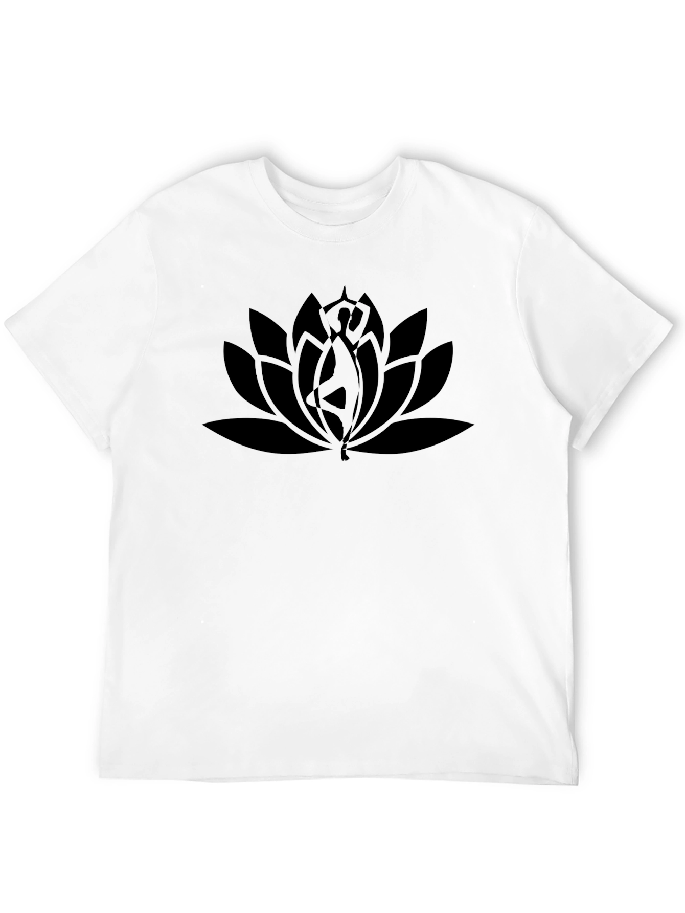 Lotus Yoga Pose Graphic Tee - Black