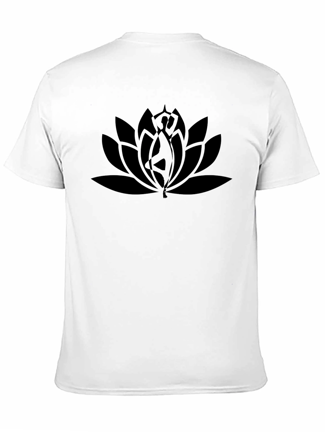 Lotus Yoga Pose Graphic Tee - Black