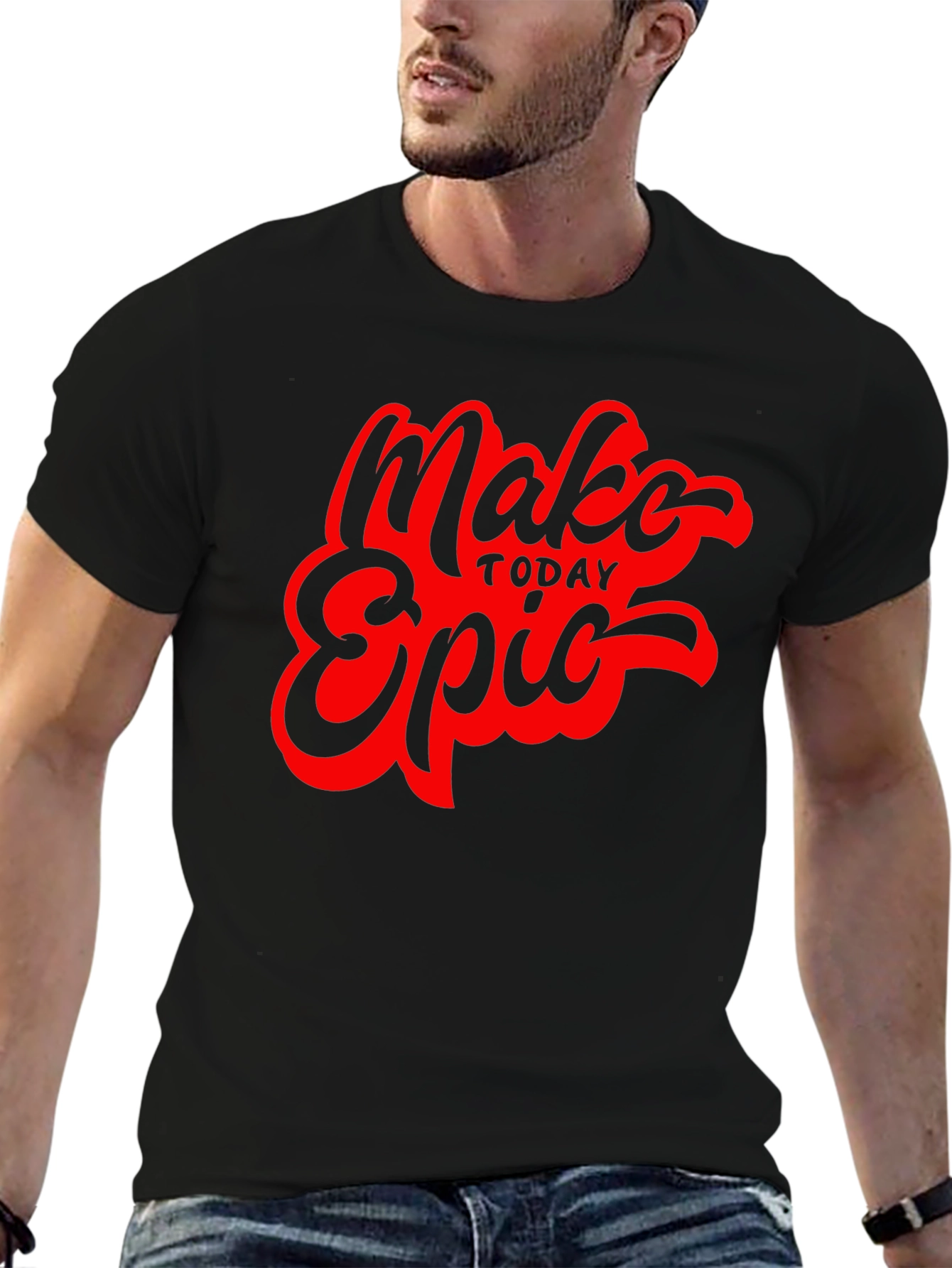 Make Today Epic Graphic Tee - Trendy Black T-Shirt
