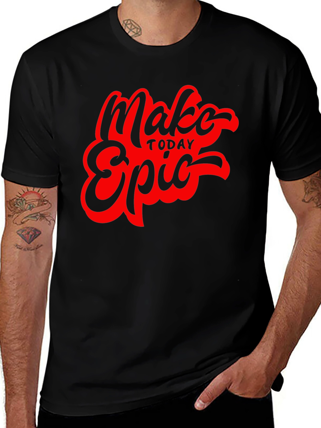 Make Today Epic Graphic Tee - Trendy Black T-Shirt