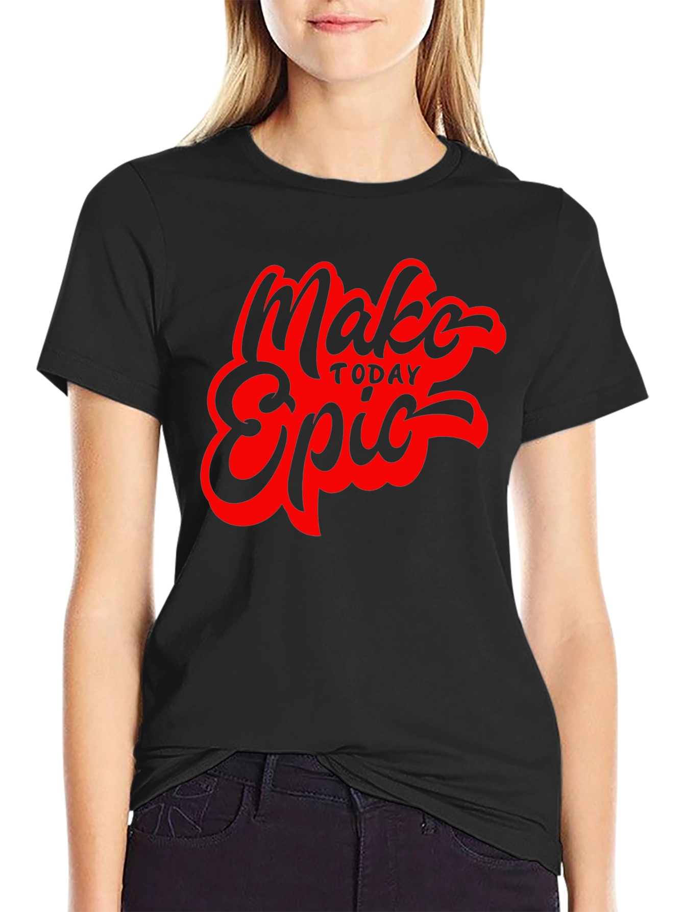 Make Today Epic Graphic Tee - Trendy Black T-Shirt