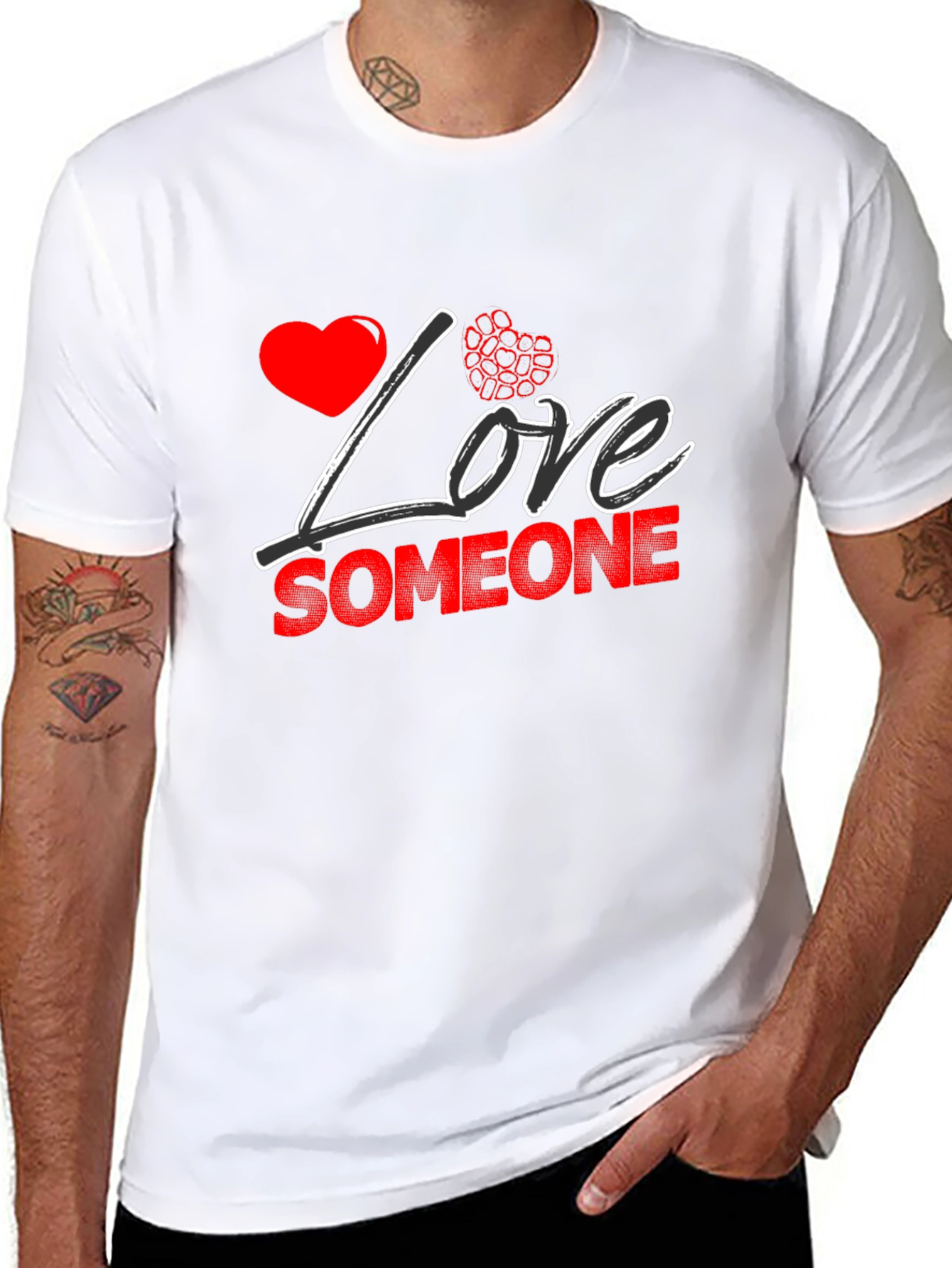 Love Someone Black T-Shirt Valentines Day Gift
