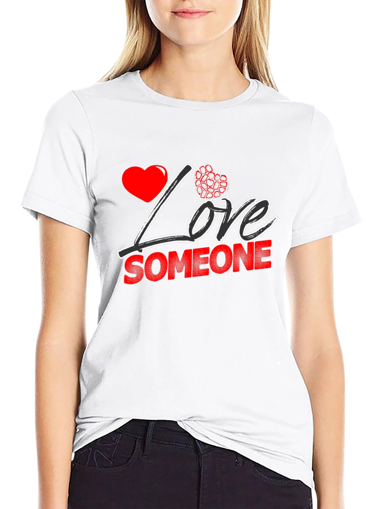 Love Someone Black T-Shirt Valentines Day Gift