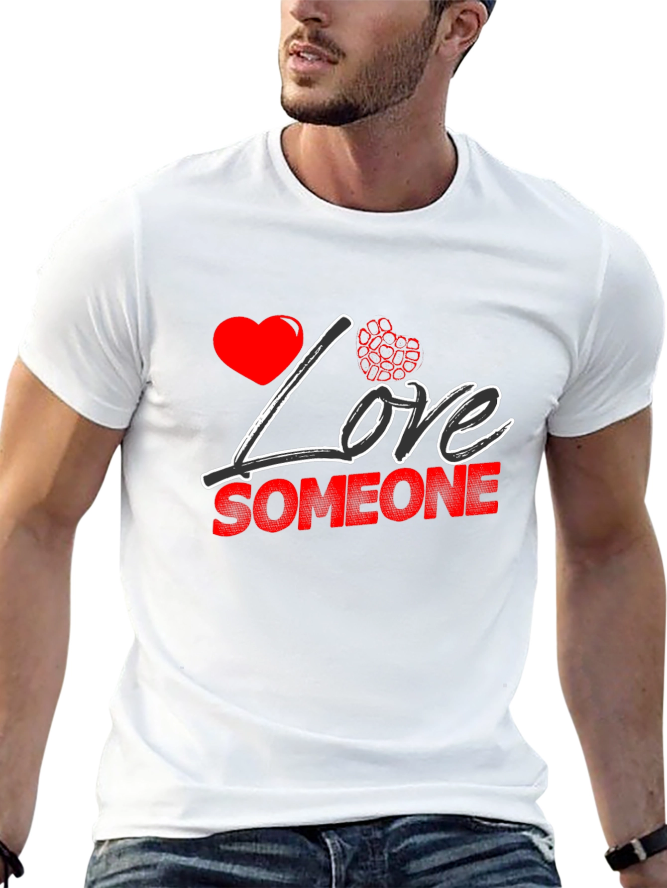 Love Someone Black T-Shirt Valentines Day Gift