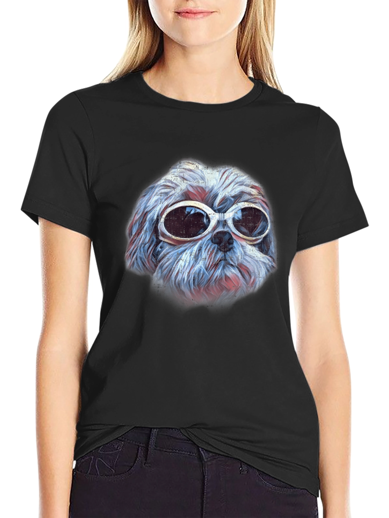 Dog with Sunglasses Graphic Tee - Cool Casual Style