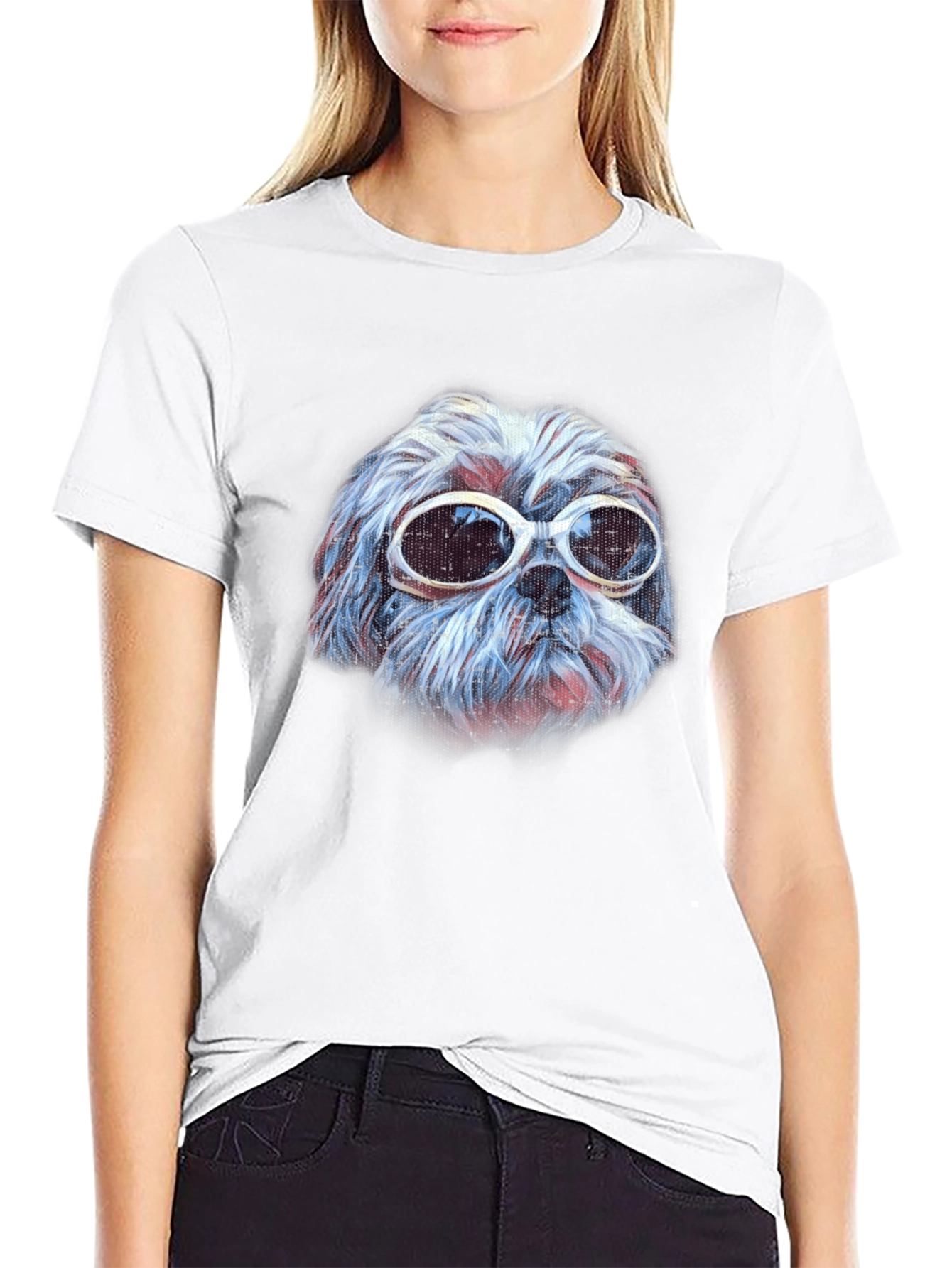 Dog with Sunglasses Graphic Tee - Cool Casual Style
