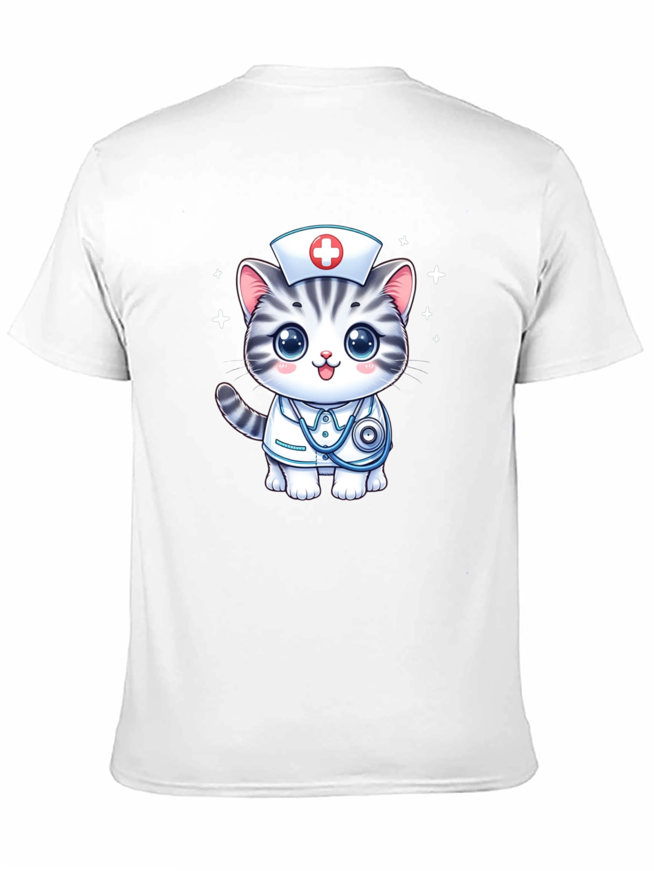 Nurse Cat T-Shirt - Cute Cartoon Design