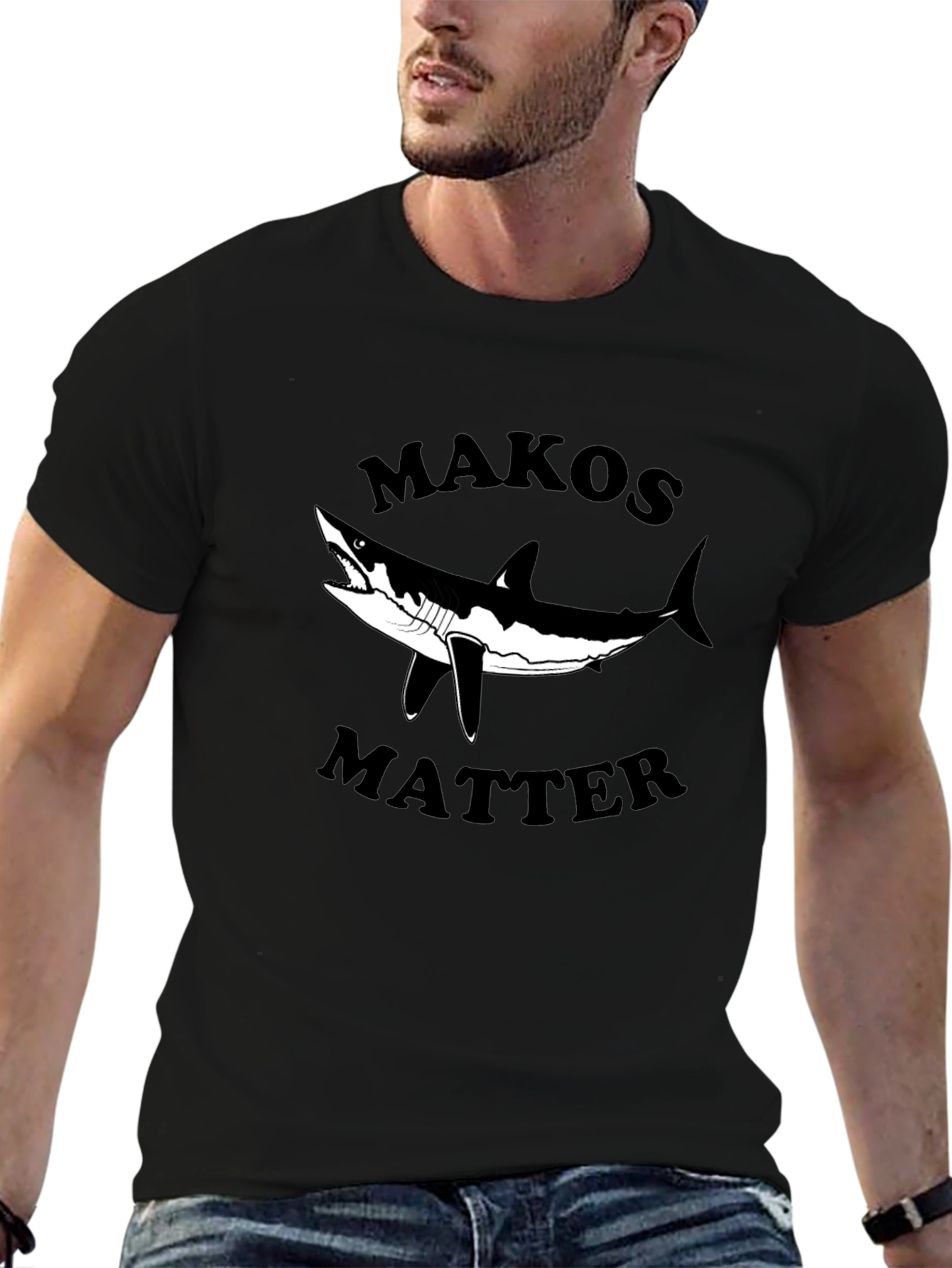 Makos Matter Graphic T-Shirt - Black Cotton Tee