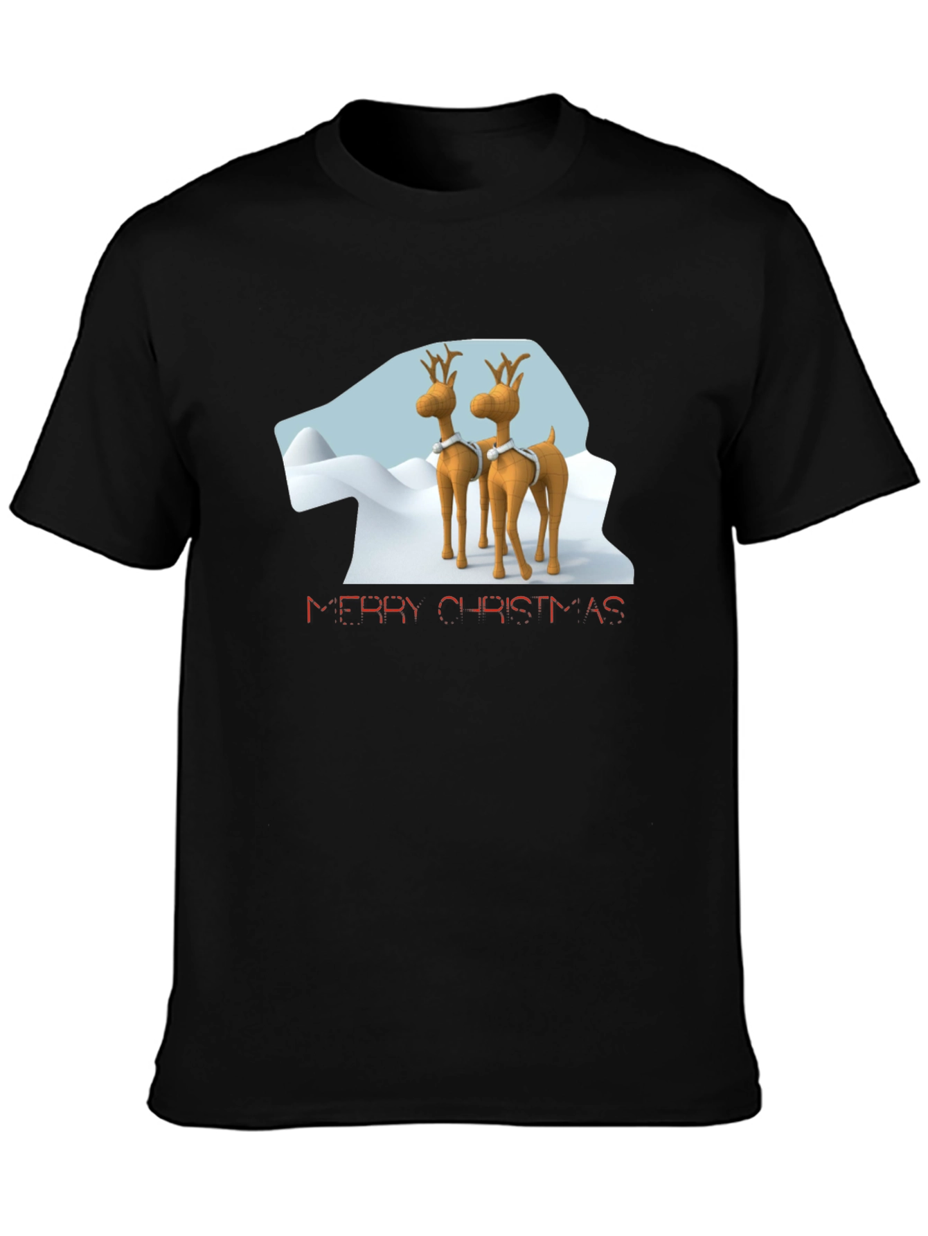 Merry Christmas Reindeer Graphic T-Shirt