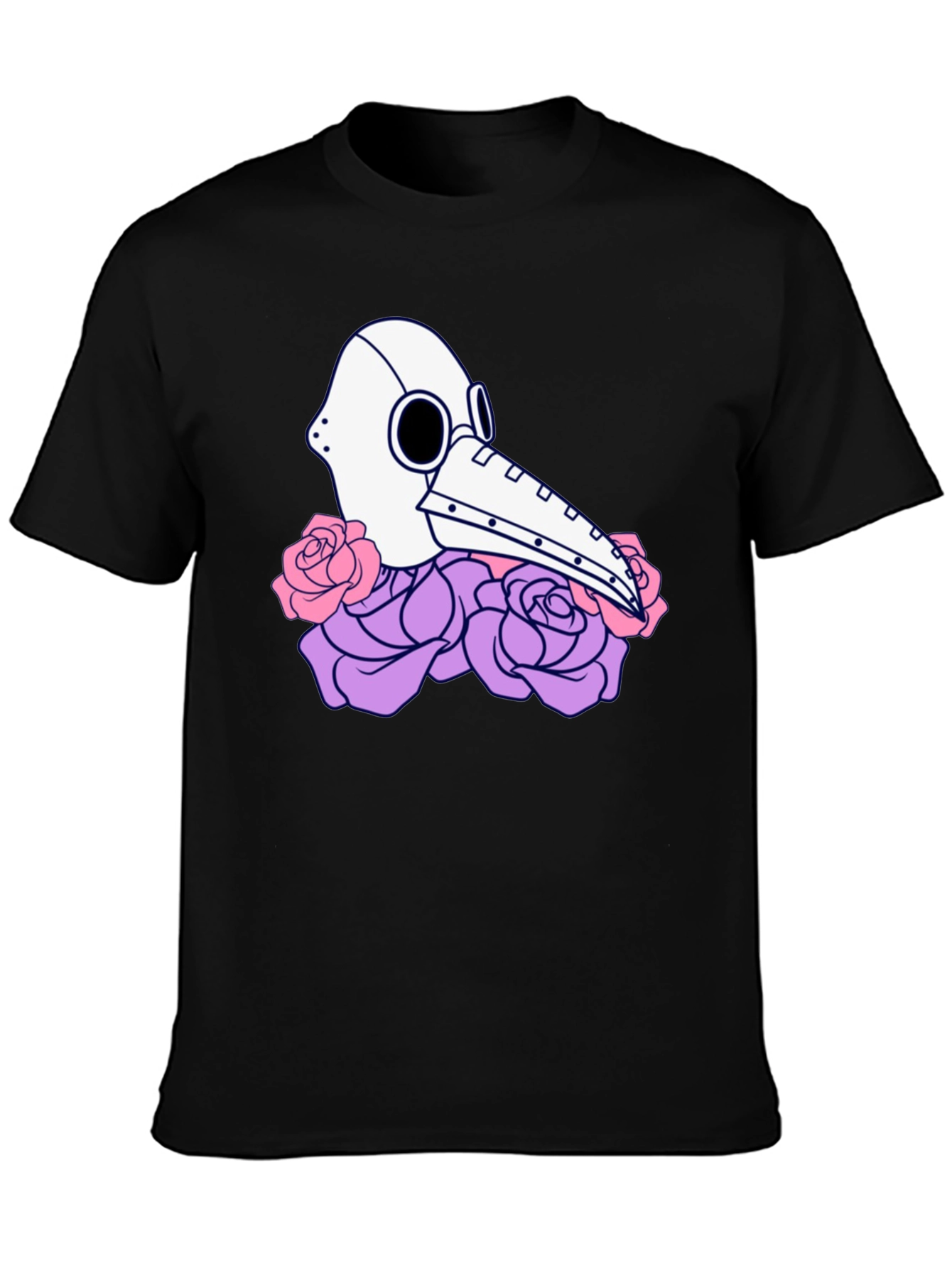 Plague Doctor Mask Floral Graphic Tee