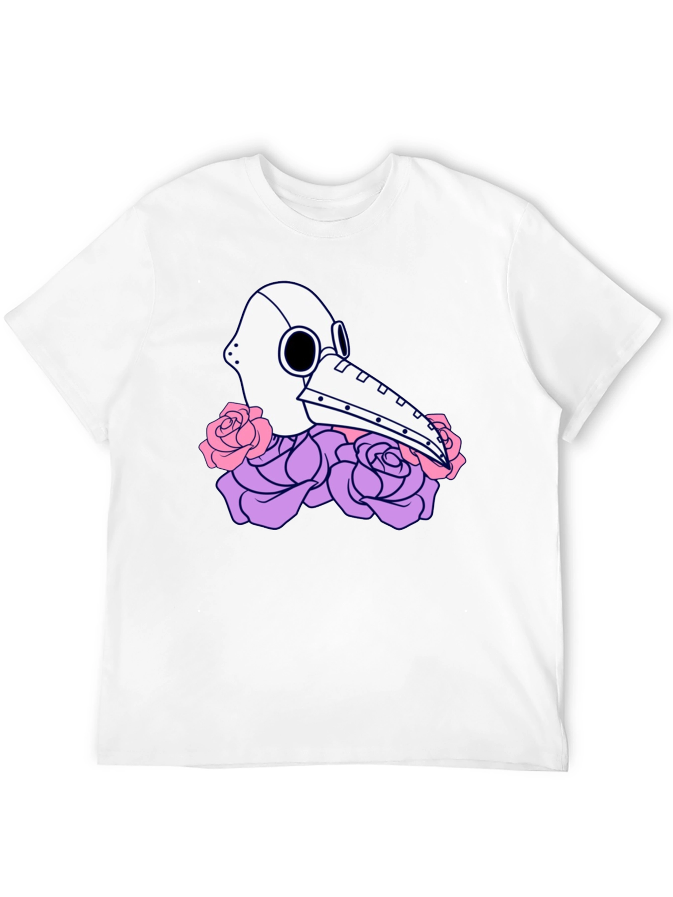 Plague Doctor Mask Floral Graphic Tee
