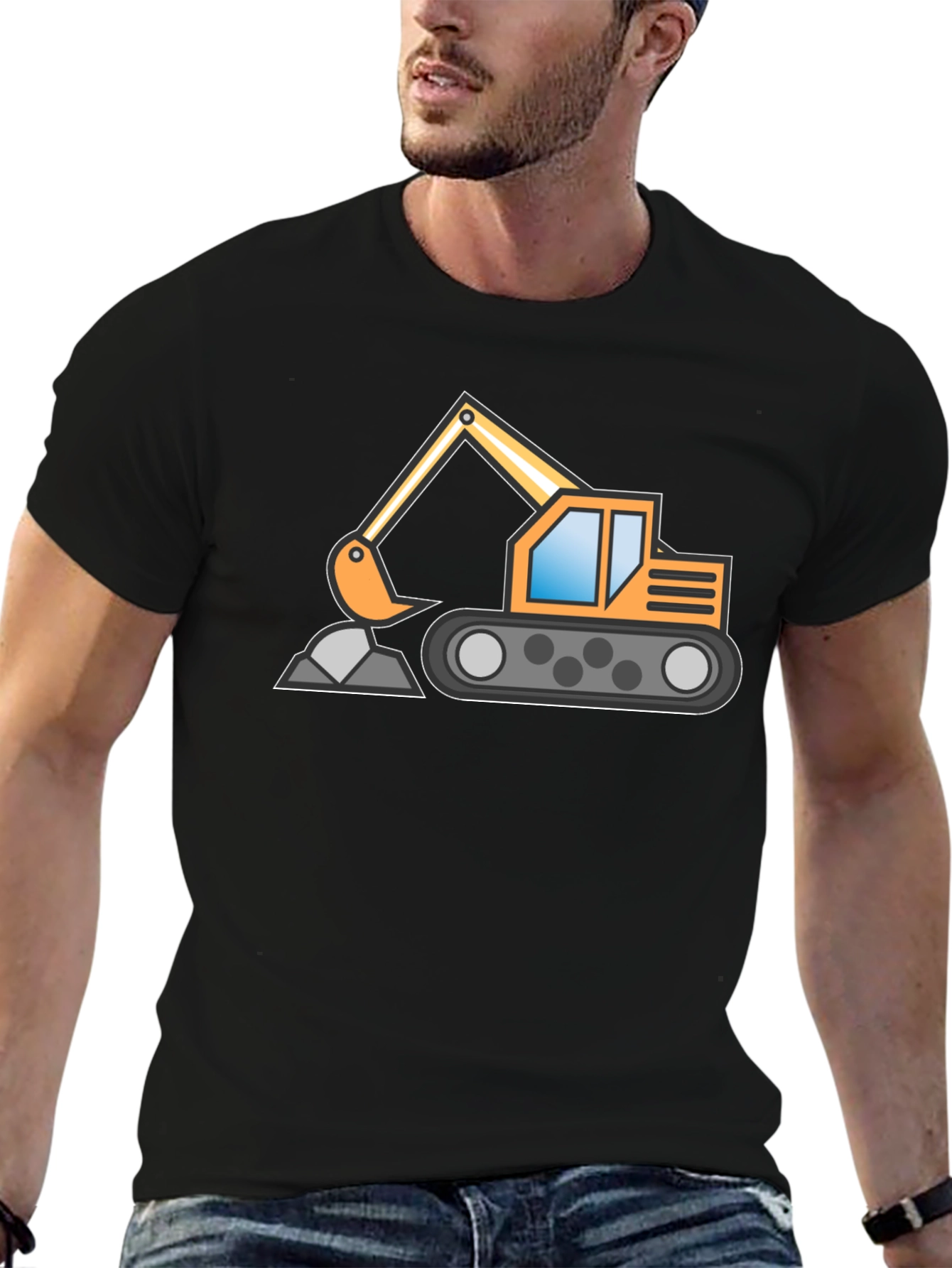 Excavator Graphic Tee - Construction Vehicle Shirt