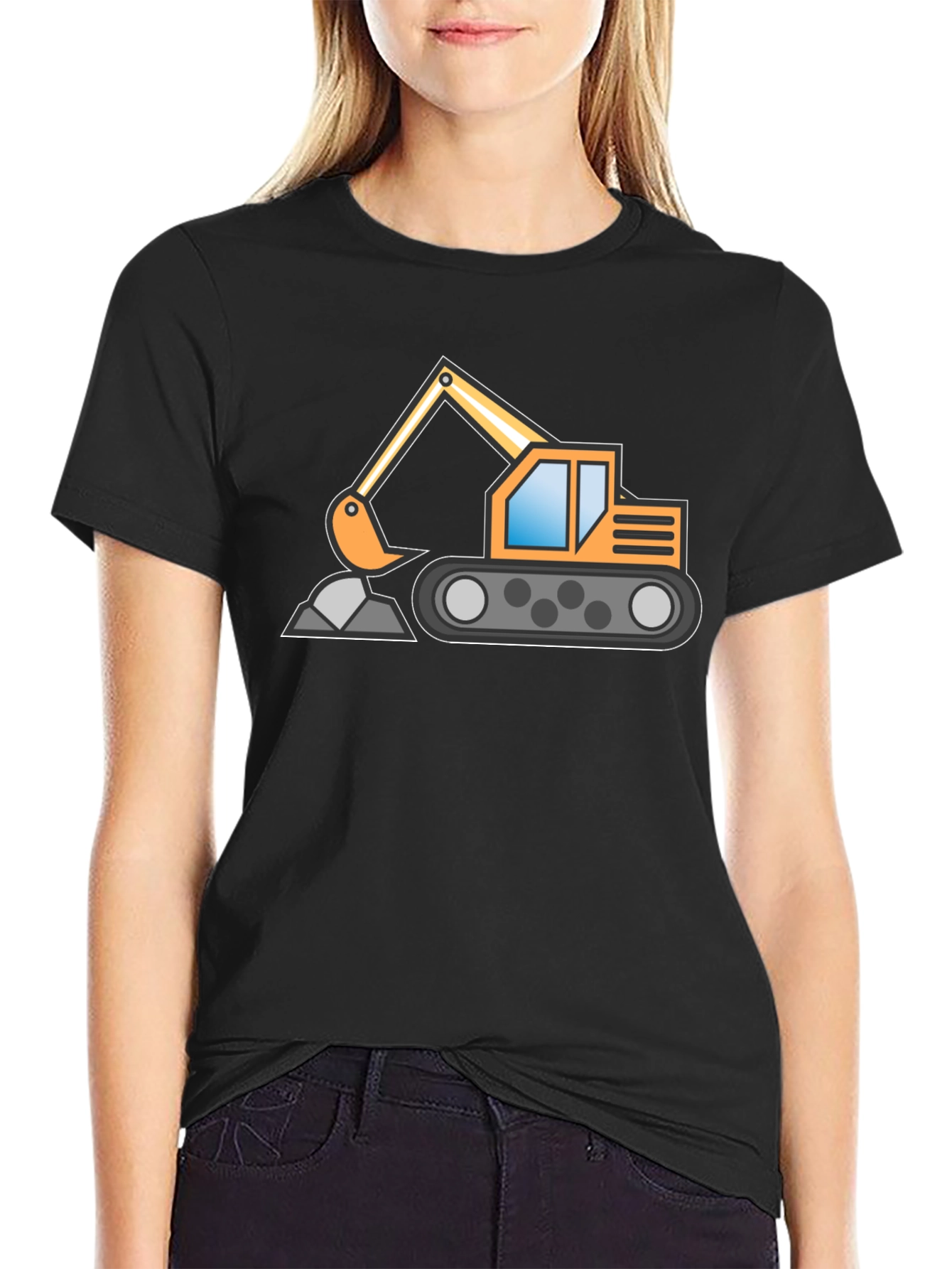 Excavator Graphic Tee - Construction Vehicle Shirt