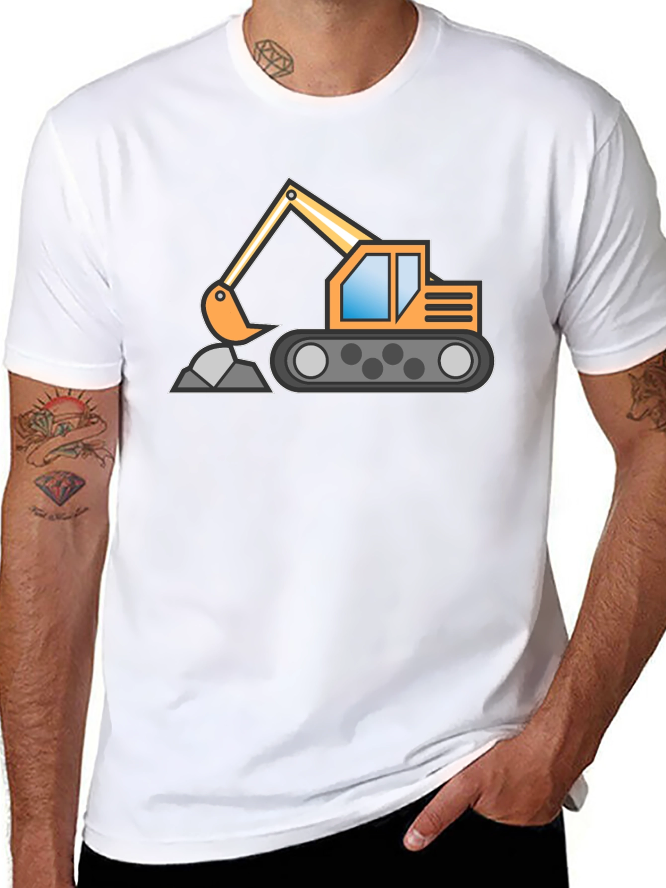 Excavator Graphic Tee - Construction Vehicle Shirt