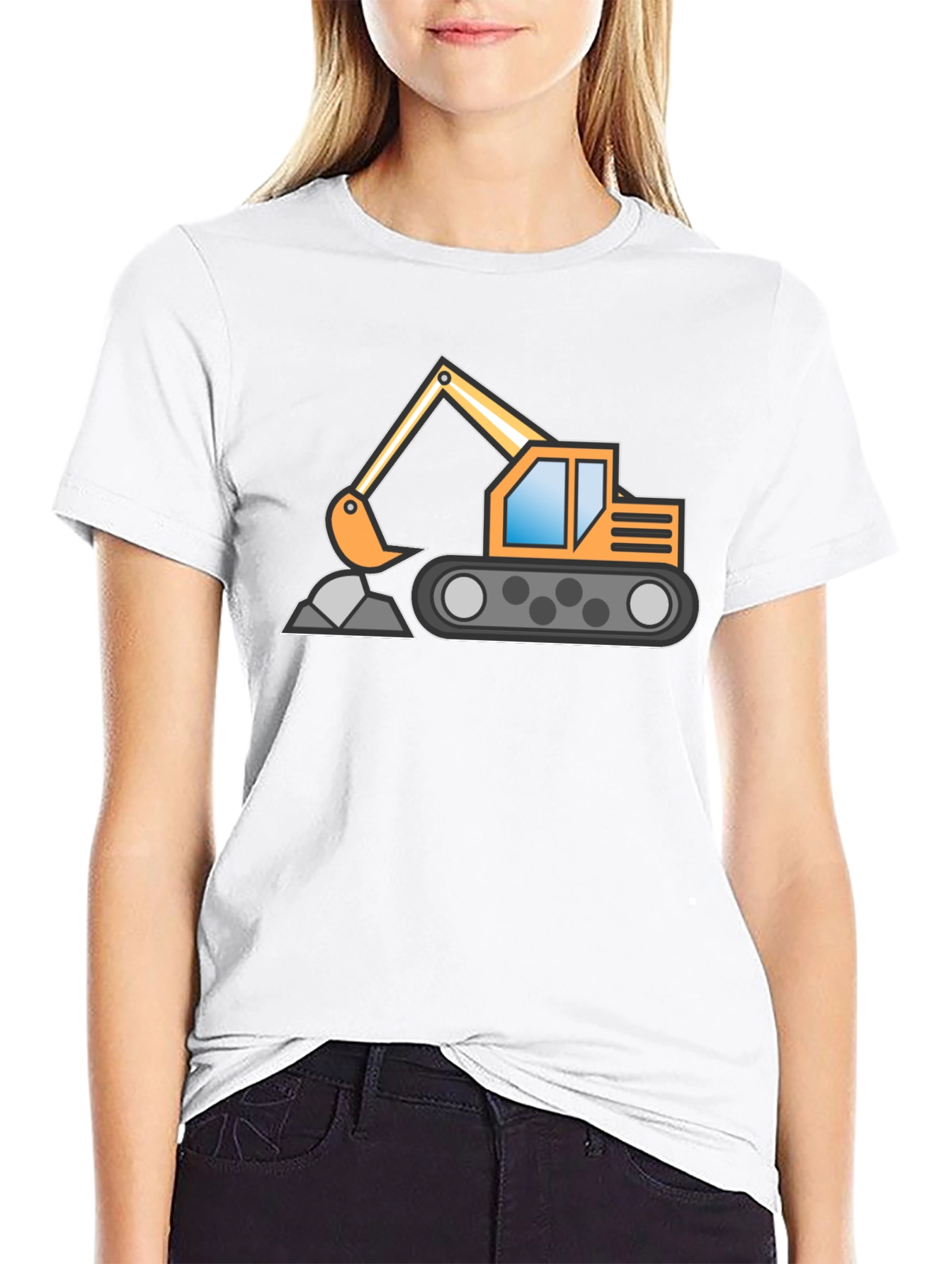 Excavator Graphic Tee - Construction Vehicle Shirt