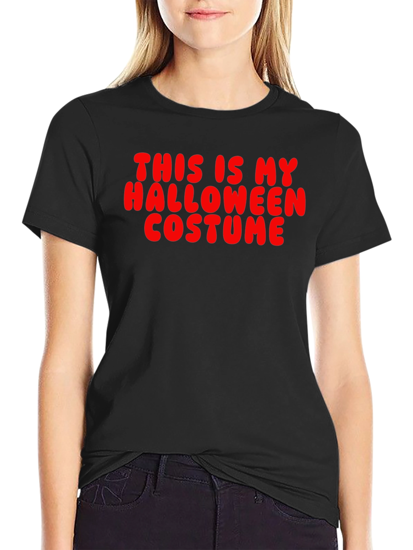 Funny Halloween Costume T-Shirt - Red Text