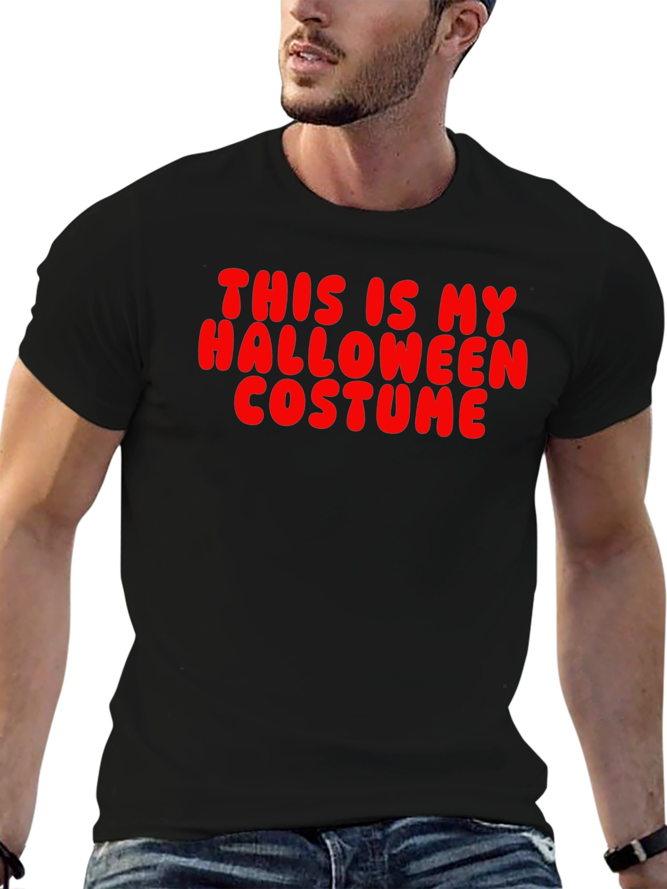 Funny Halloween Costume T-Shirt - Red Text