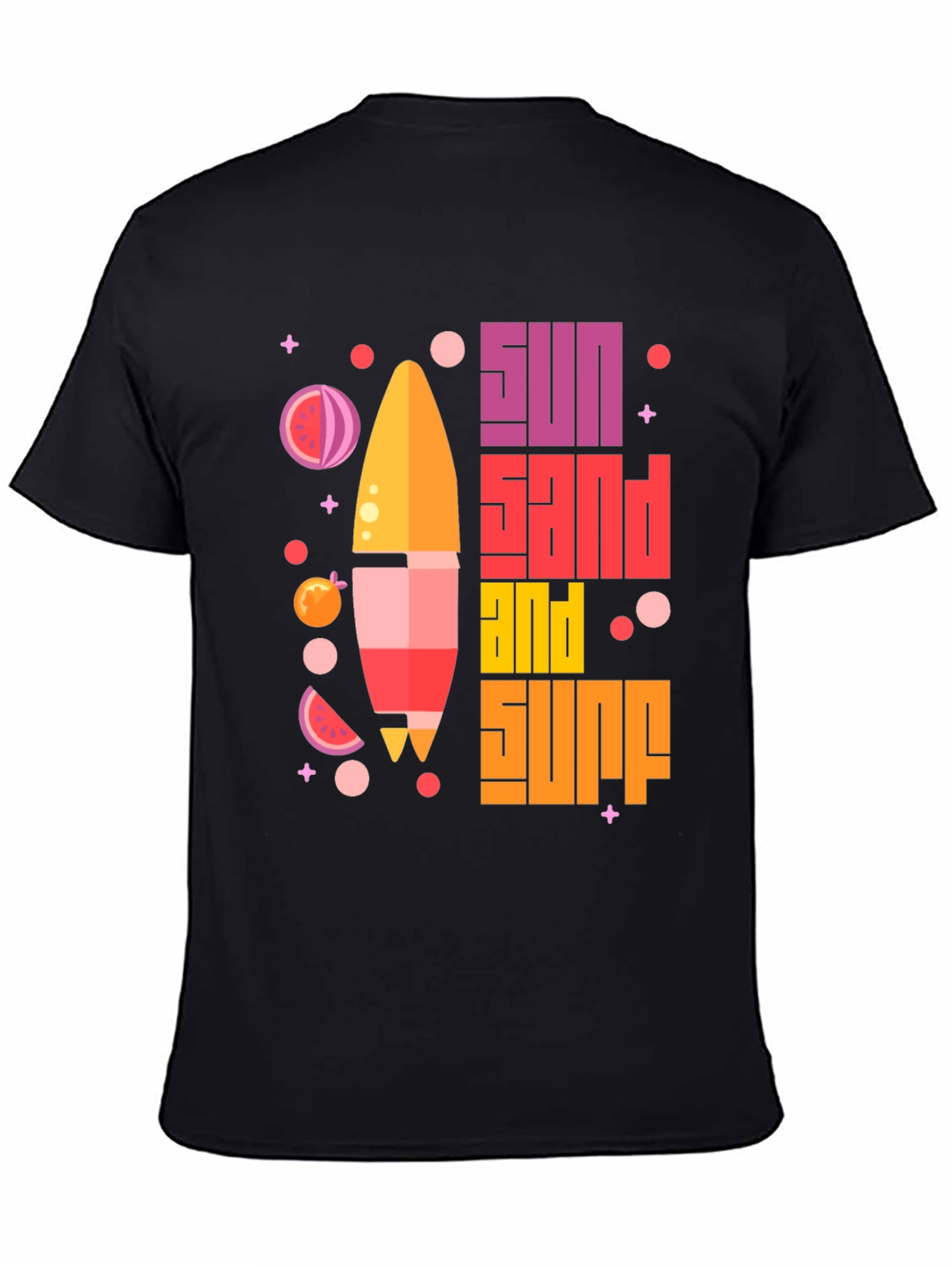 Sun Sand Surf Graphic Tee - Black