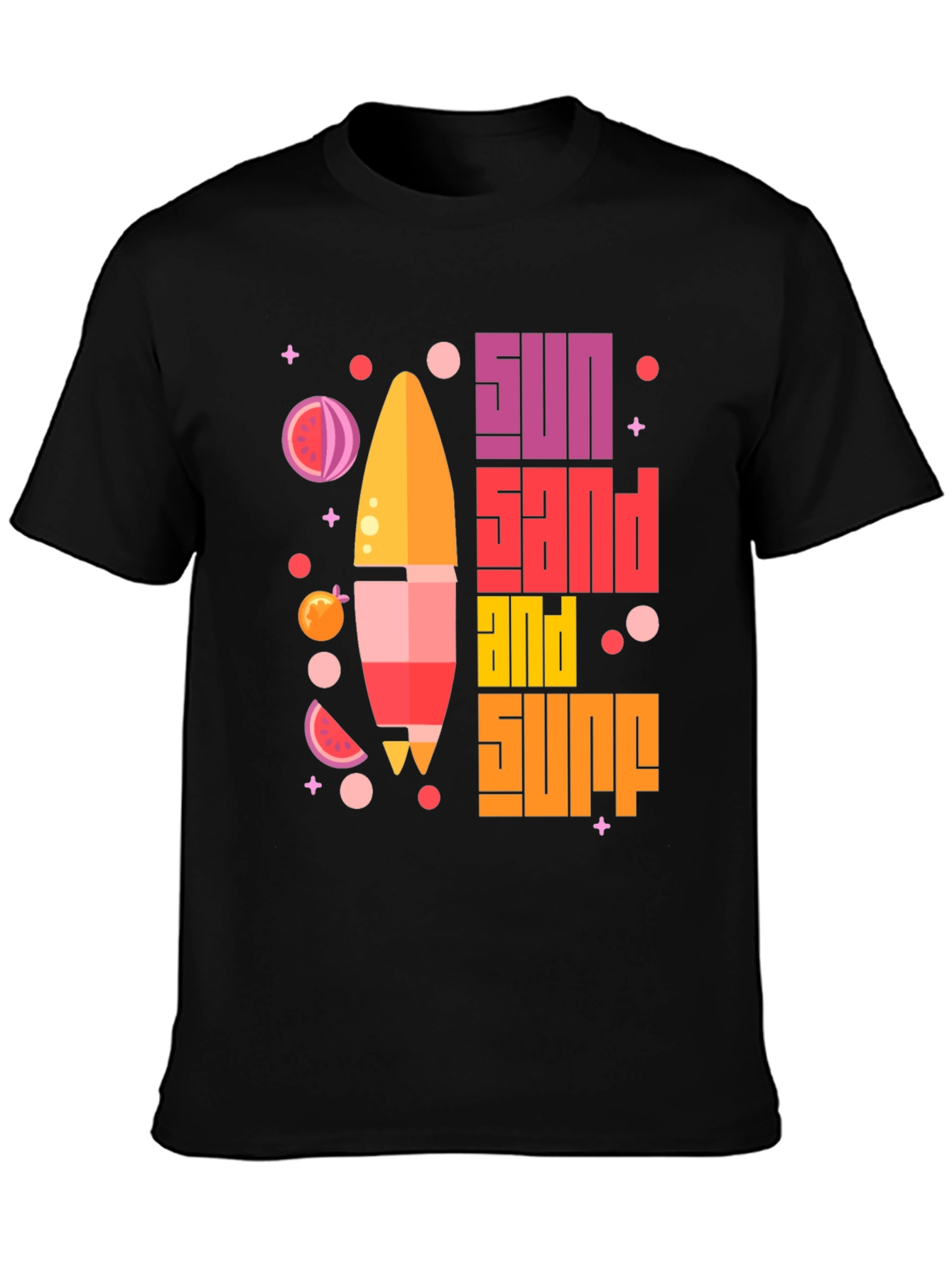 Sun Sand Surf Graphic Tee - Black
