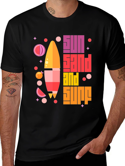 Sun Sand Surf Graphic Tee - Black