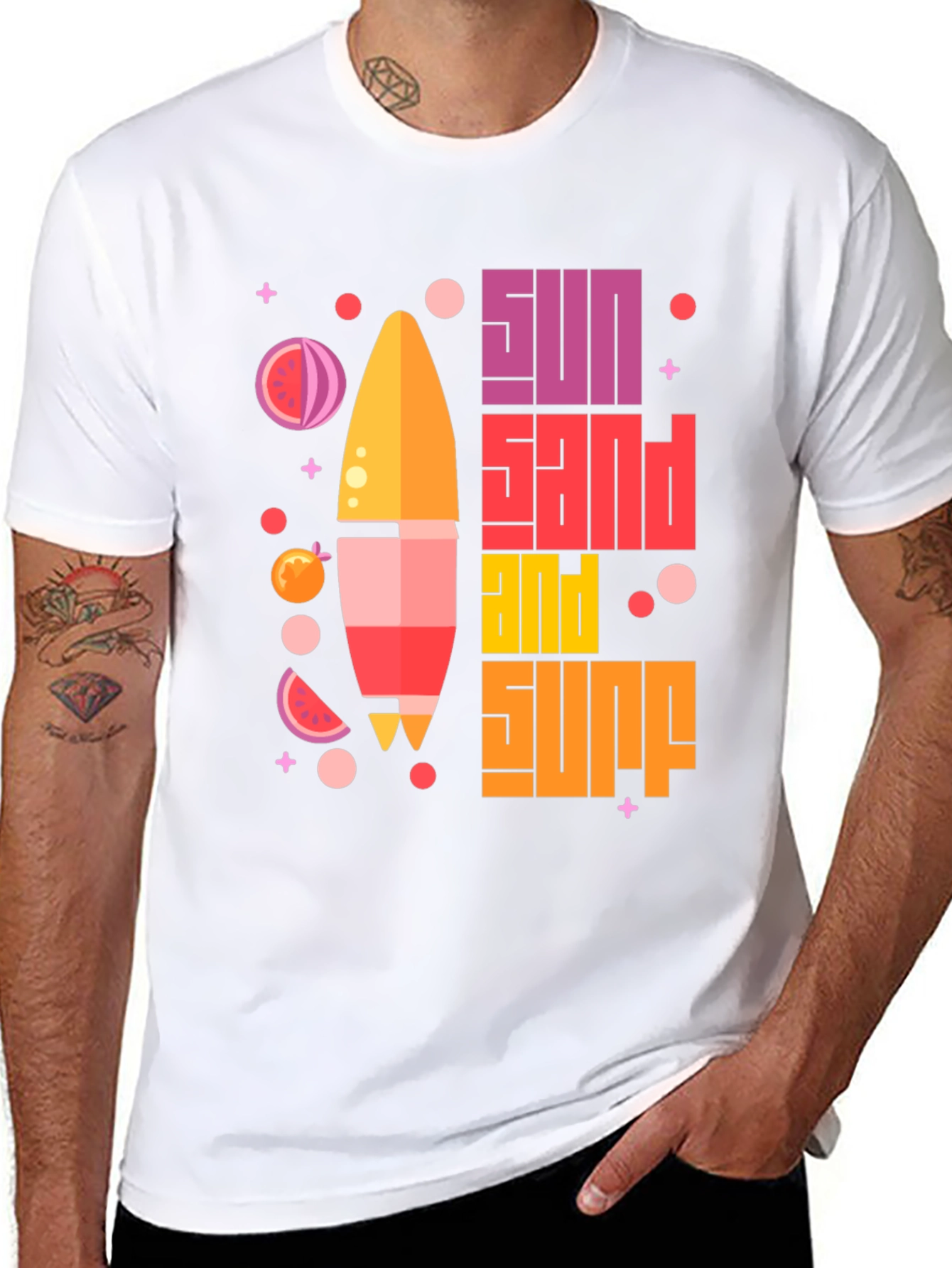 Sun Sand Surf Graphic Tee - Black