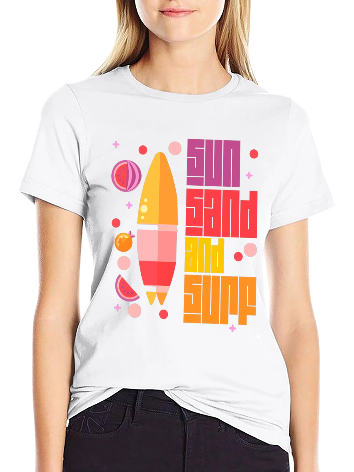 Sun Sand Surf Graphic Tee - Black