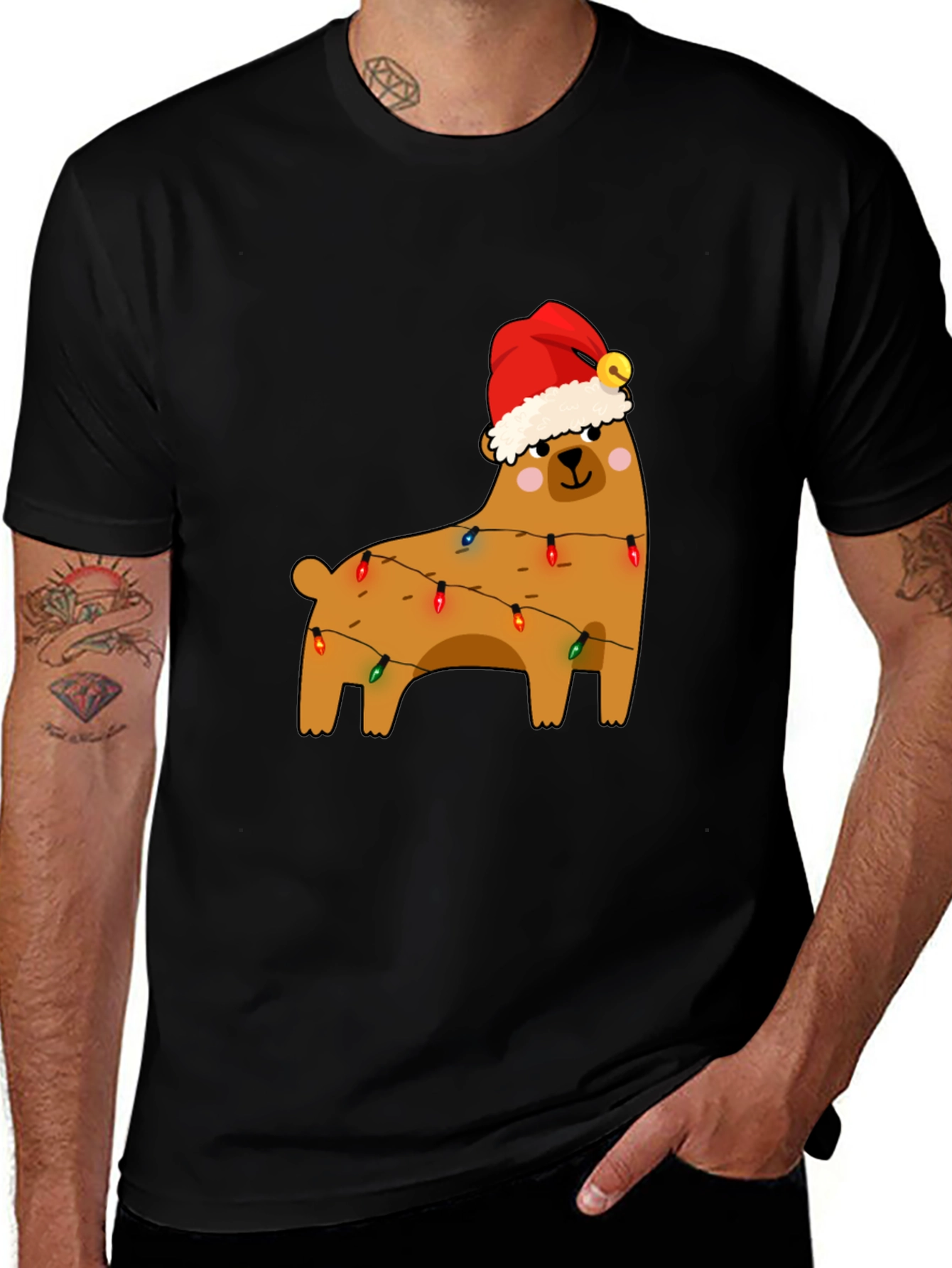 Festive Bear Christmas Lights T-Shirt