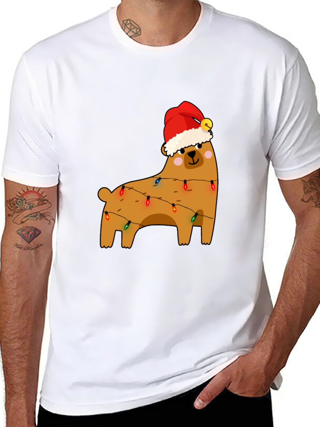 Festive Bear Christmas Lights T-Shirt