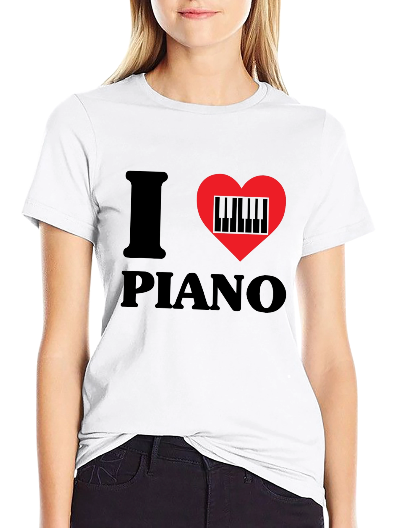 I Love Piano Graphic T-Shirt - Music Lover Tee