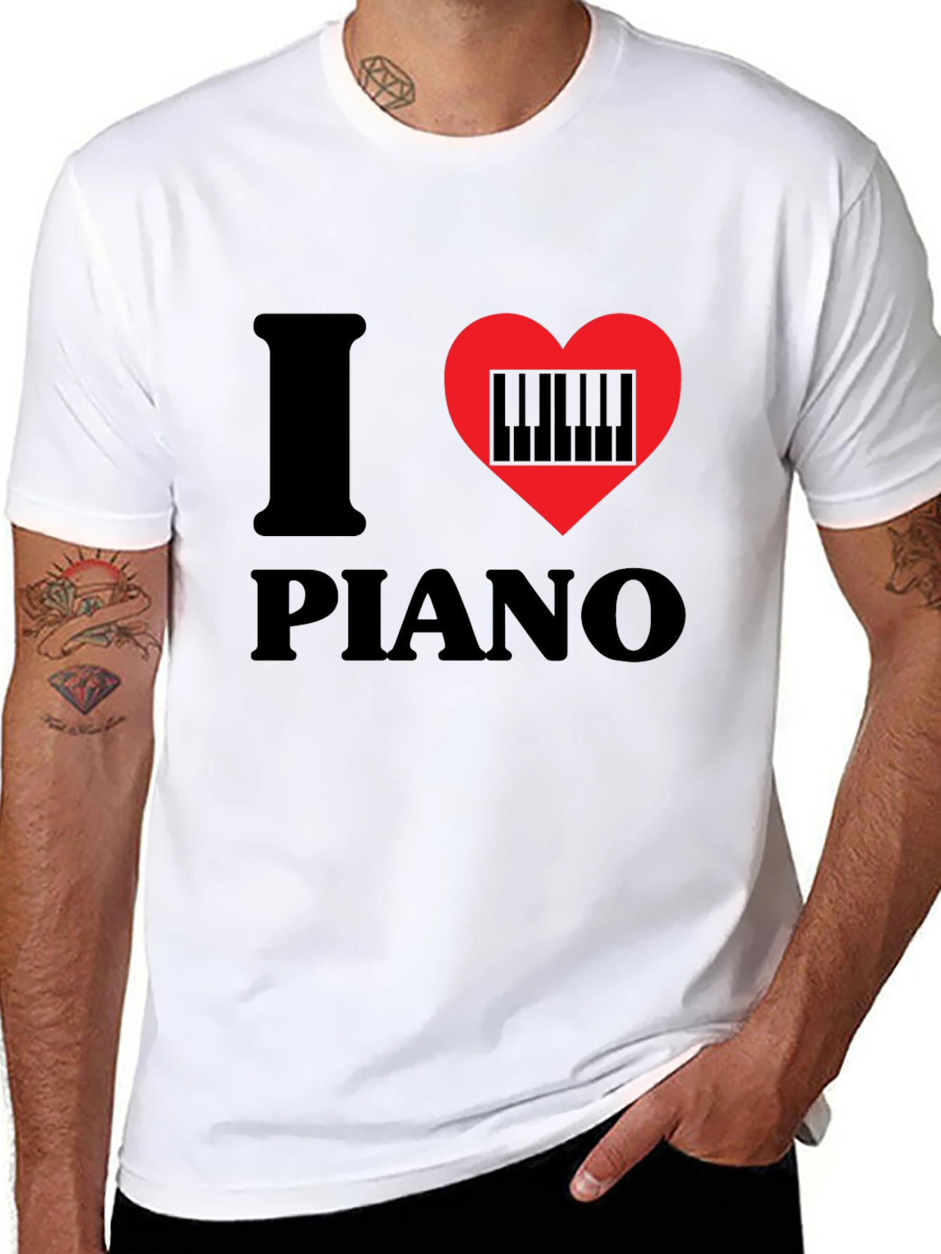 I Love Piano Graphic T-Shirt - Music Lover Tee
