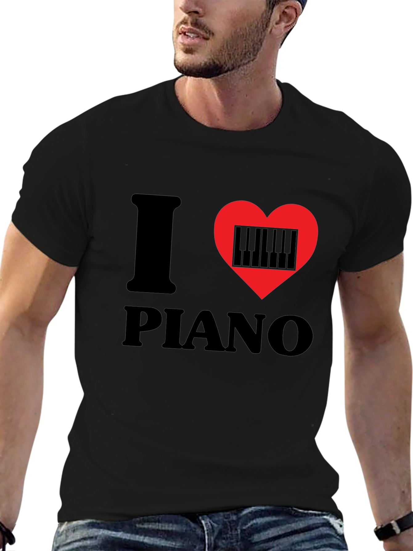 I Love Piano Graphic T-Shirt - Music Lover Tee