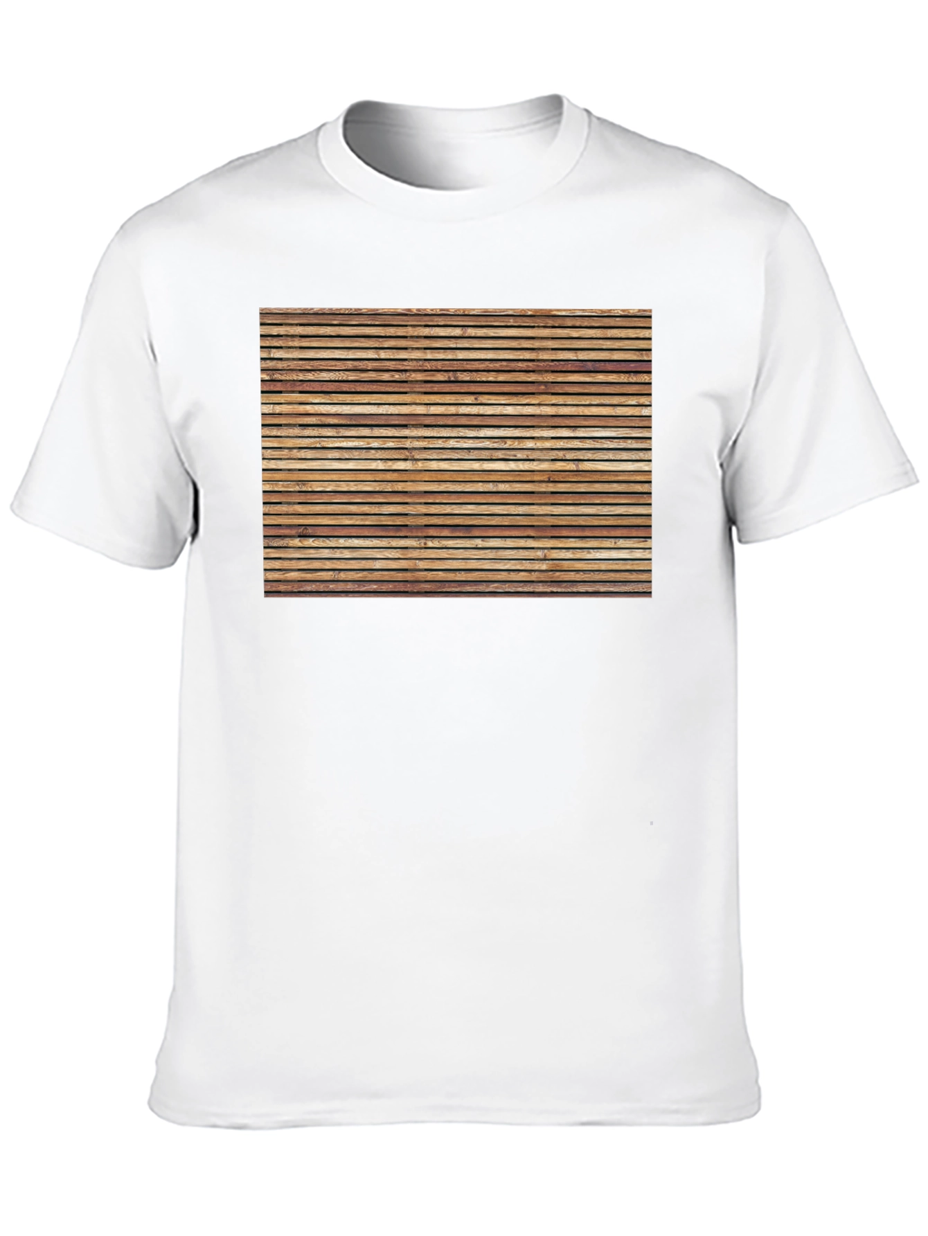 Rustic Wooden Plank Graphic Tee - Casual Comfort