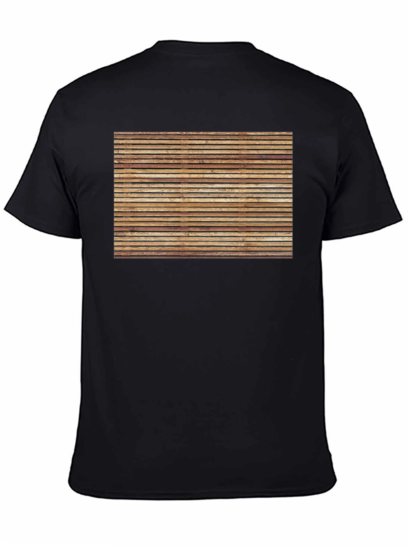 Rustic Wooden Plank Graphic Tee - Casual Comfort