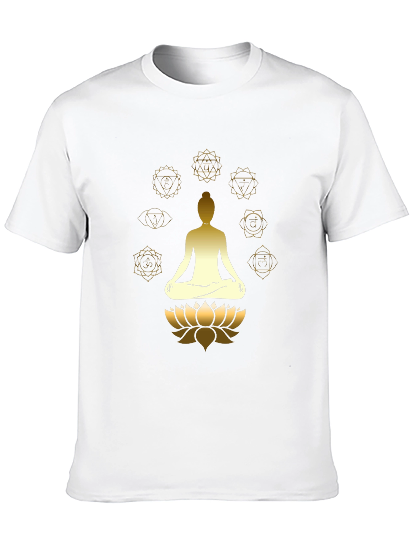 Mens Black Chakra Meditation Graphic T-Shirt